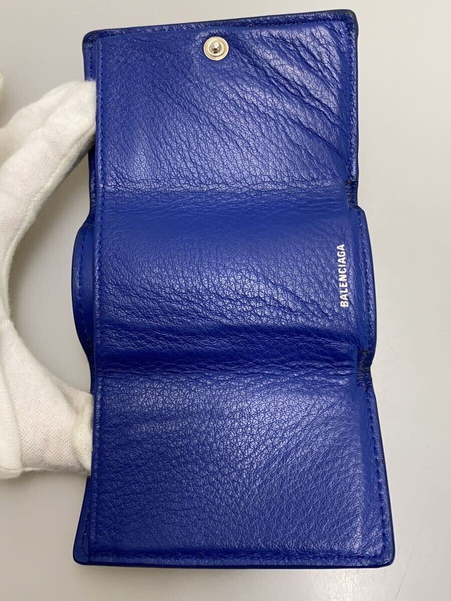 Balenciaga Balenciaga Sheepskin Tri-Fold Wallet Blue Size ONE SIZE - 4 Thumbnail