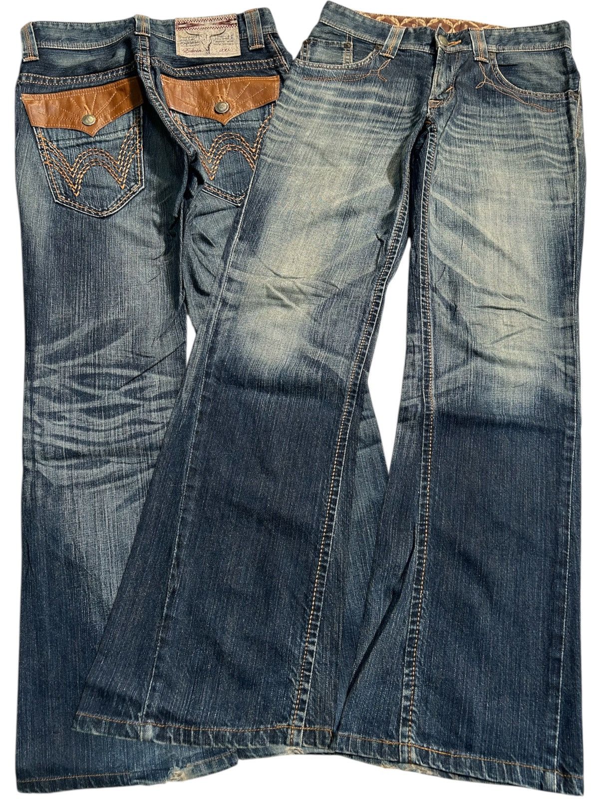 Japanese Brand × Kapital × Vintage FLARE💥 EDWIN XVS NAVAJO MUDWASH PUNK GRUNGE DISTRESSED DENIM Size US 31 - 1 Thumbnail