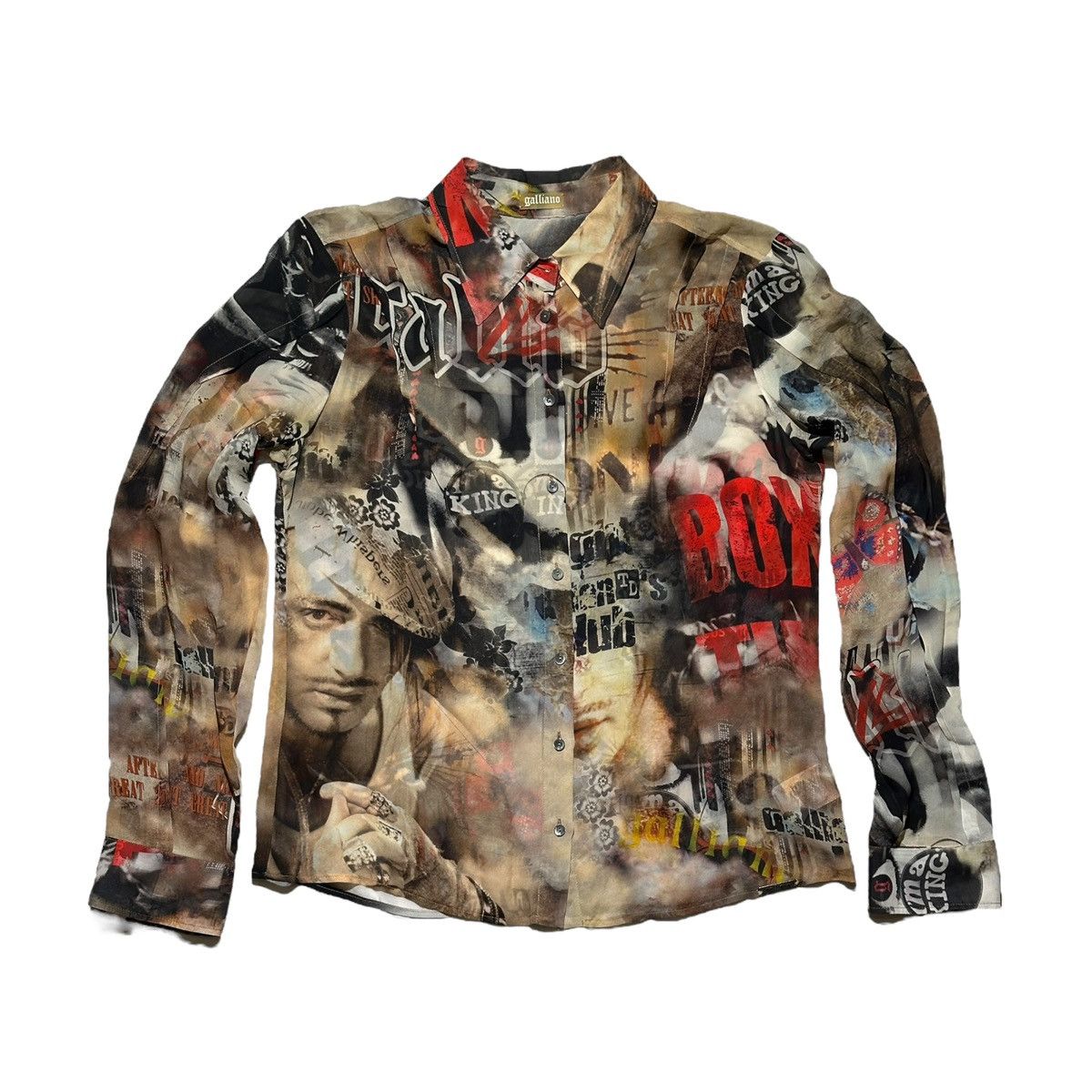 John Galliano Graphic silk runway button down Size L / US 10 / IT 46 - 1 Thumbnail