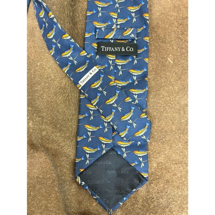 Tiffany & Co. Tiffany and Co Silk Dragonfly Sea Bass Fishermans Tie Size ONE SIZE - 4 Thumbnail