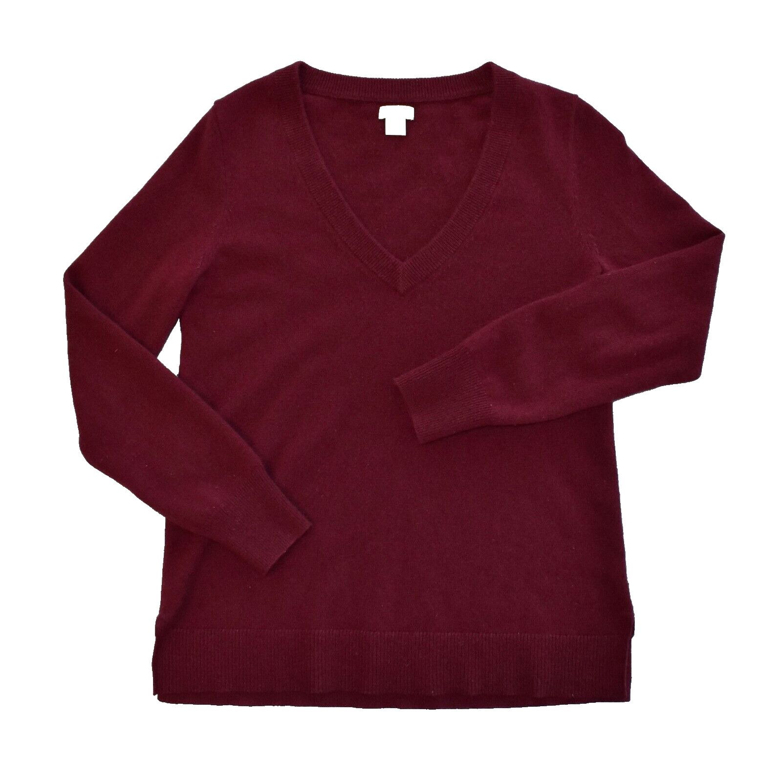 J.Crew J CREW Cashmere Knit Wine Red V Neck Pullover Sweater Sz XS Size XS / US 0-2 / IT 36-38 - 3 Thumbnail