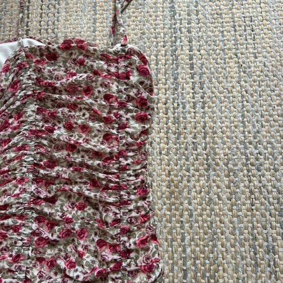 Urban Outfitters Urban Outfitters Ruched Floral Mesh Slip Dress Pink Mini Bod Size XS / US 0-2 / IT 36-38 - 13 Thumbnail