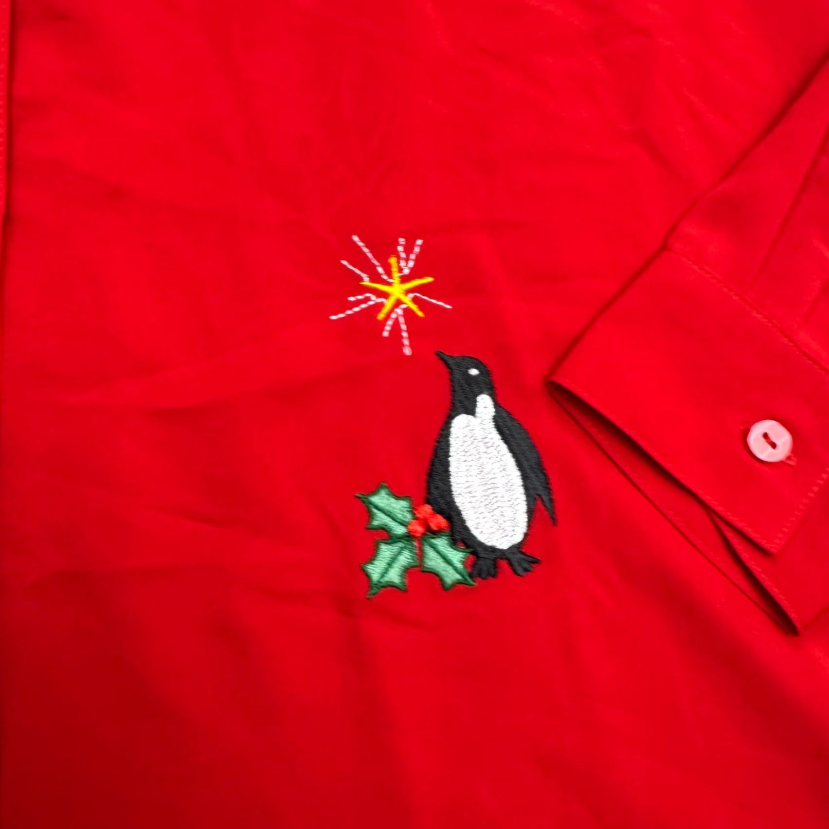 Blair VINTAGEPen Blair Christmas Holiday Shirt Button-Up Shirt Womens XL Red Santa Penguin NWOT Size XL / US 12-14 / IT 48-50 - 4 Thumbnail