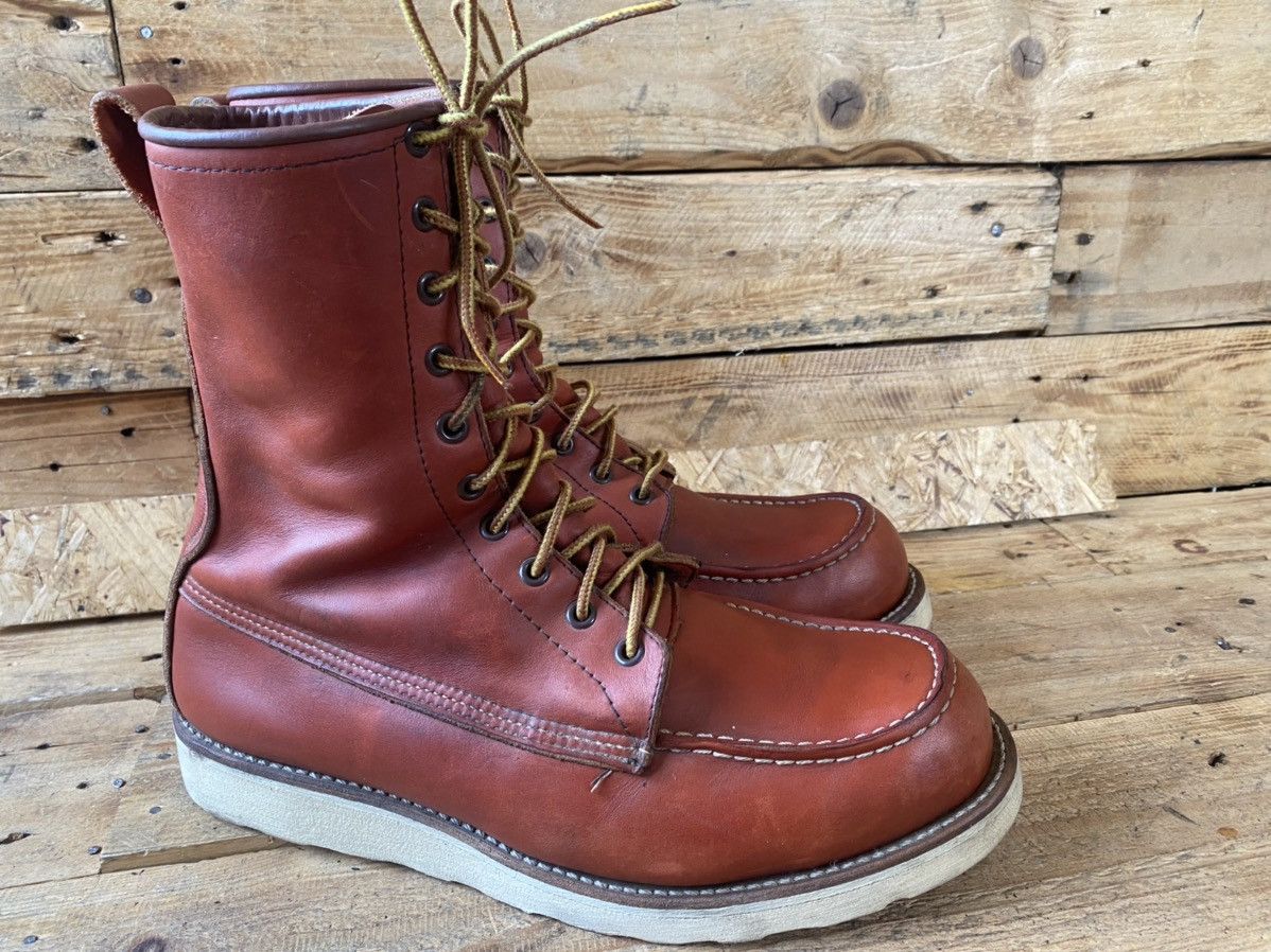 Red Wing Redwing X Irish setter 8inch moc-toe brown leather shoe 9EE Size US 9 / EU 42 - 8 Thumbnail