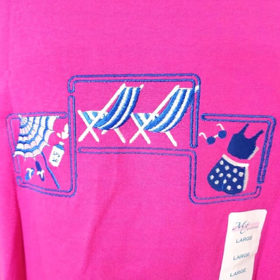 Vintage VINTAGE Beach T Shirt Mens Large Pink 90s Vacation Embroidered Made In USA MC Shirt Mens Size US L / EU 52-54 / 3 - 3 Thumbnail