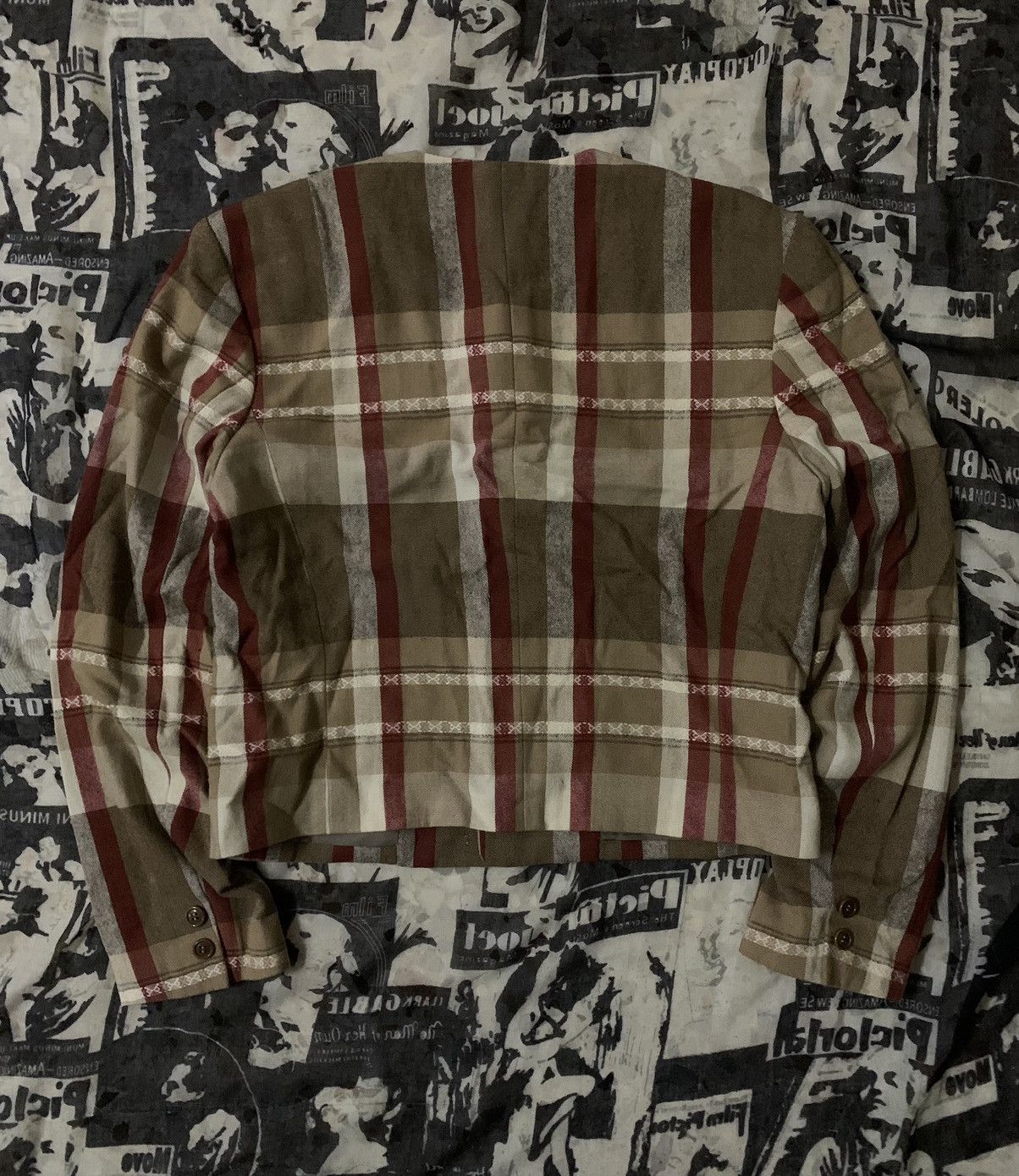 Yohji Yamamoto 💥Vintage Y’s Bis Yohji Yamamoto Tartan Checked Jacket Size S / US 4 / IT 40 - 3 Thumbnail