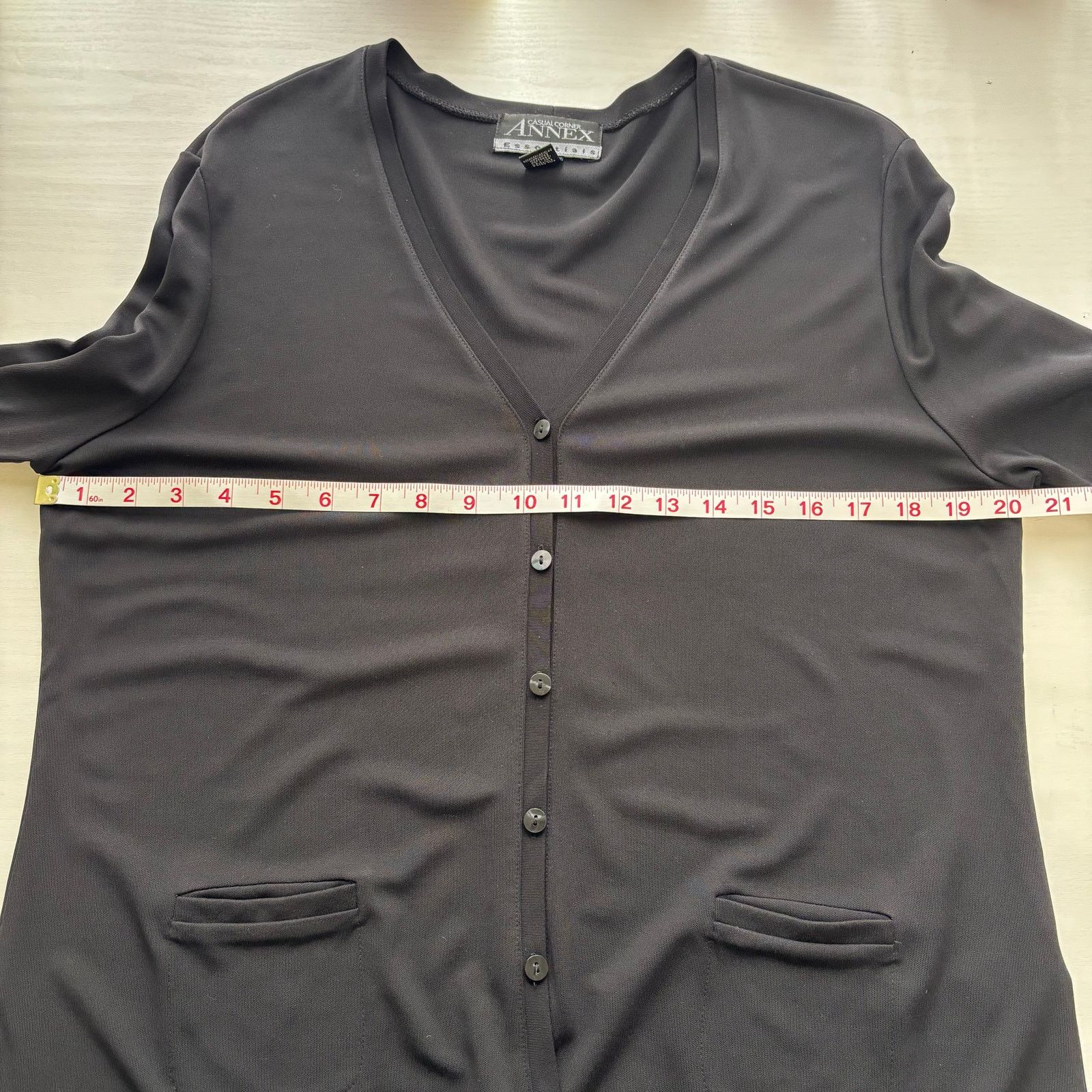 Other Casual Corner Annex Essentials Black V-neck Cardigan Size PL Size L / US 10 / IT 46 - 4 Thumbnail