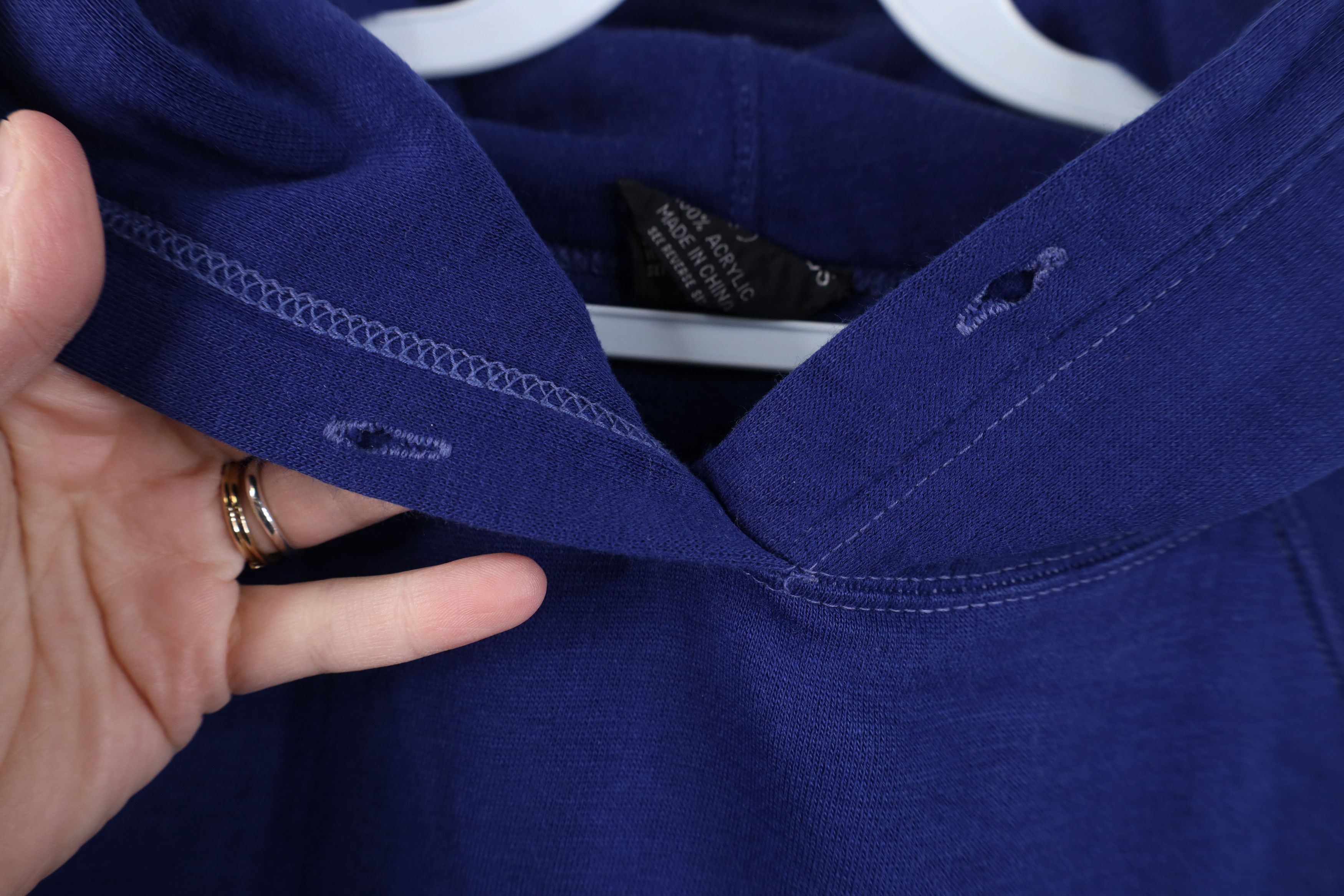 Vintage Vintage 70s 80s Streetwear Blank Hoodie Sweatshirt Blue Size US L / EU 52-54 / 3 - 4 Thumbnail