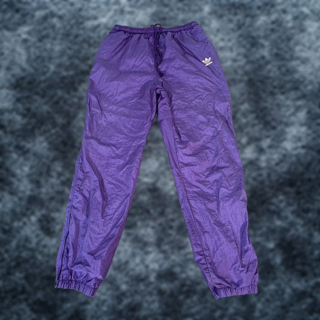 Adidas VINTAGE adidas Track Pants Mens L Purple 90s Baggy Pockets Basketball Size US 33 - 1 Thumbnail