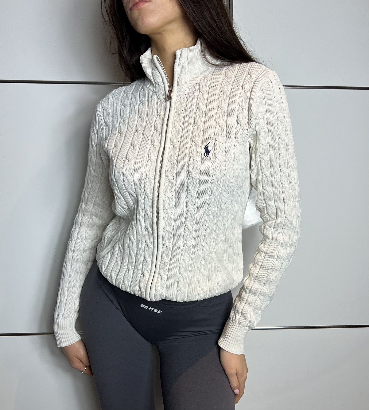 Ralph Lauren Sweater Braid Polo Ralph Lauren Zipped White Size L / US 10 / IT 46 - 1 Thumbnail