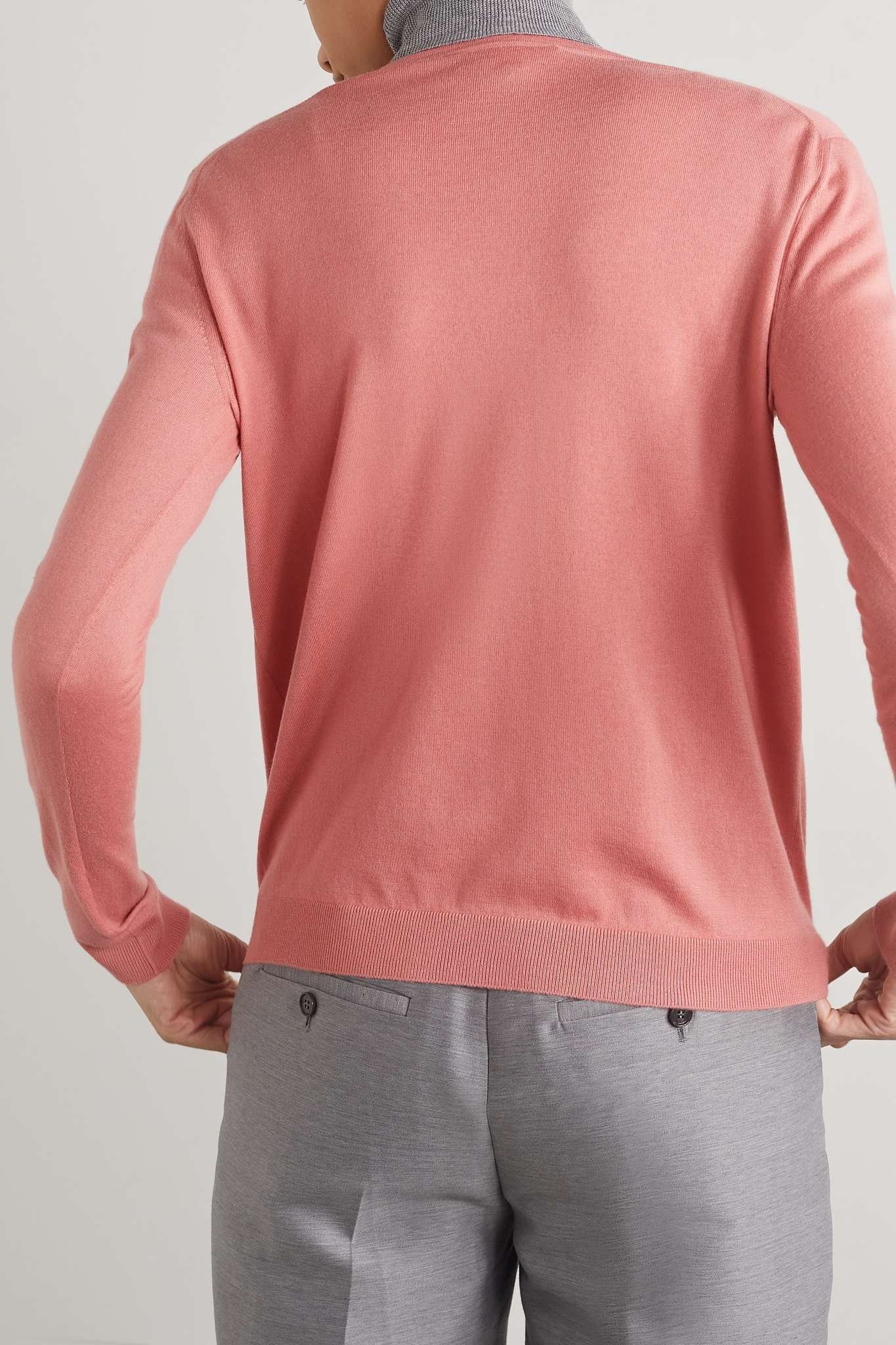 Loro Piana o1srvl11e0825 FAM7872 Serafino Piuma Sweater in Pink Size XS / US 0-2 / IT 36-38 - 4 Thumbnail