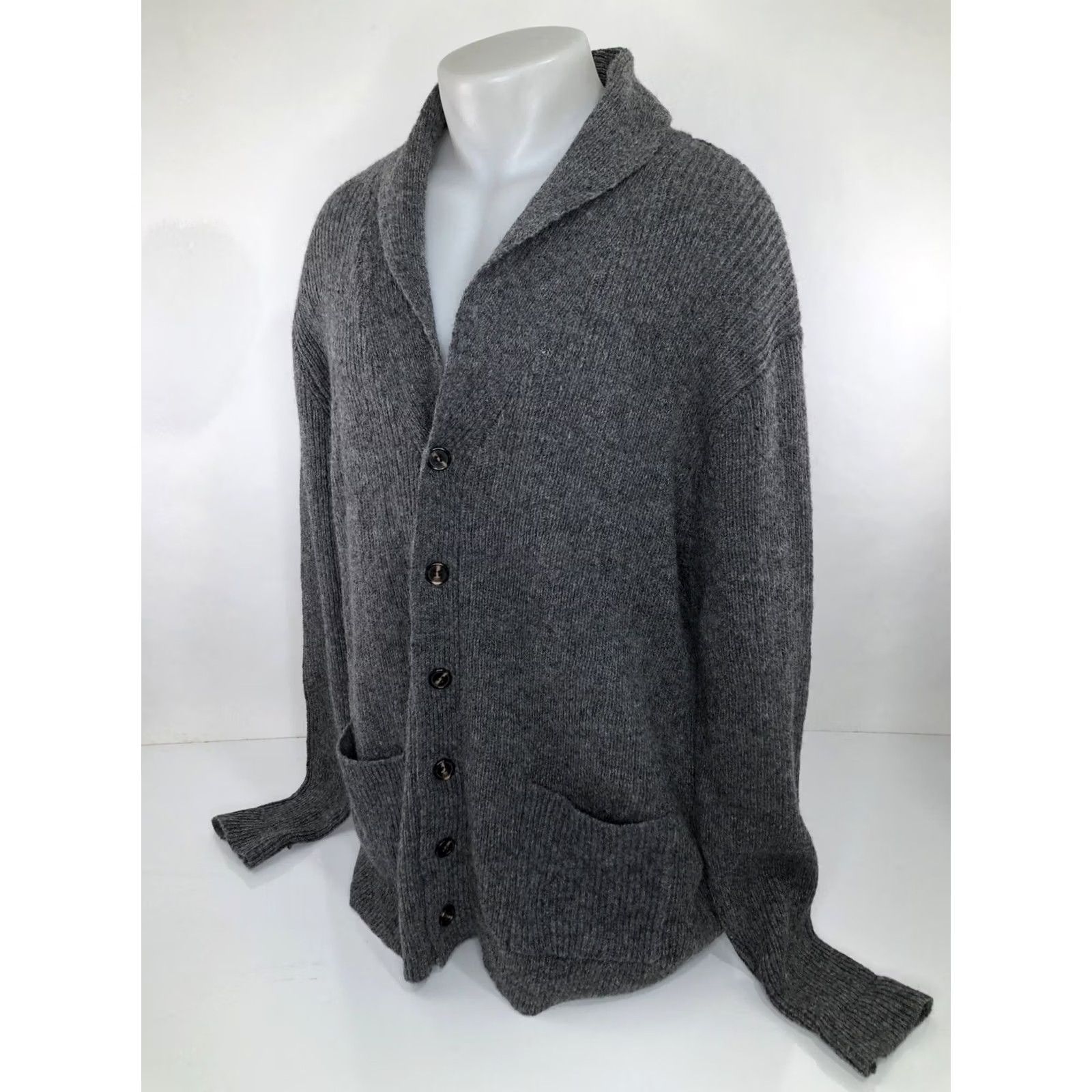 Vintage Line Of Trade Sweater Mens XL Gray NEW UNWORN Cardigan SHETLAND WOOL Size US XL / EU 56 / 4 - 2 Thumbnail