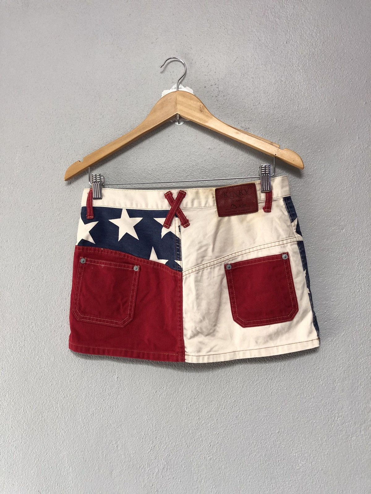 Hysteric Glamour Hysteric Glamour Patchwork Denim Skirt American Flag Star Size 29" - 3 Thumbnail