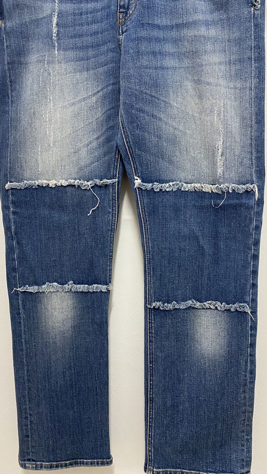 Stella McCartney Stella Mccartney Distressed Denim Patchwork Blue Jeans Pants Size US 35 - 11 Thumbnail