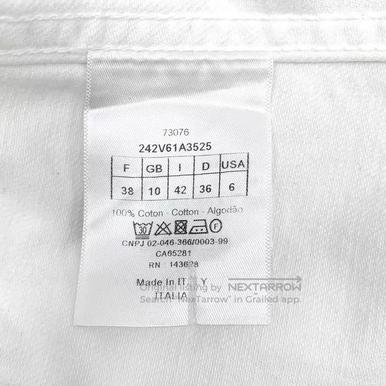 Dior Dior White bee embroidery cotton lapel single-breasted lon Size XS / US 0-2 / IT 36-38 - 7 Thumbnail