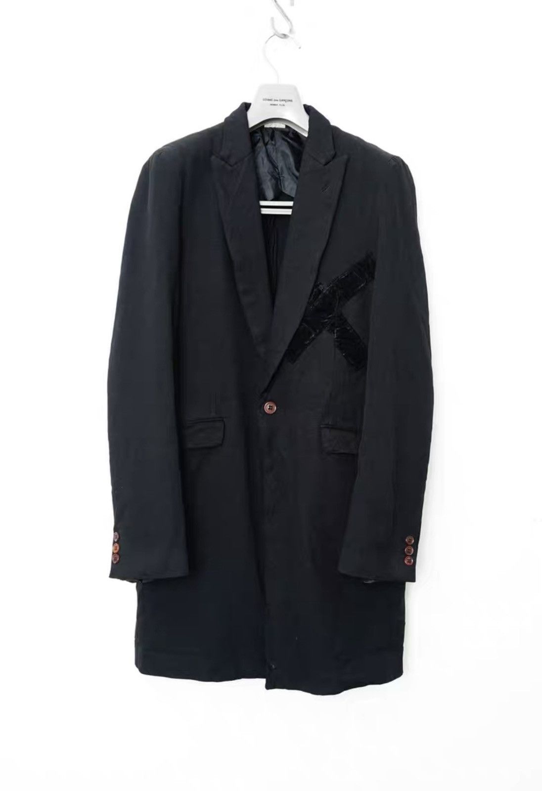 Comme des Garcons Comme des Garçons Cross Velvet Panel Chester Coat Size US S / EU 44-46 / 1 - 1 Thumbnail