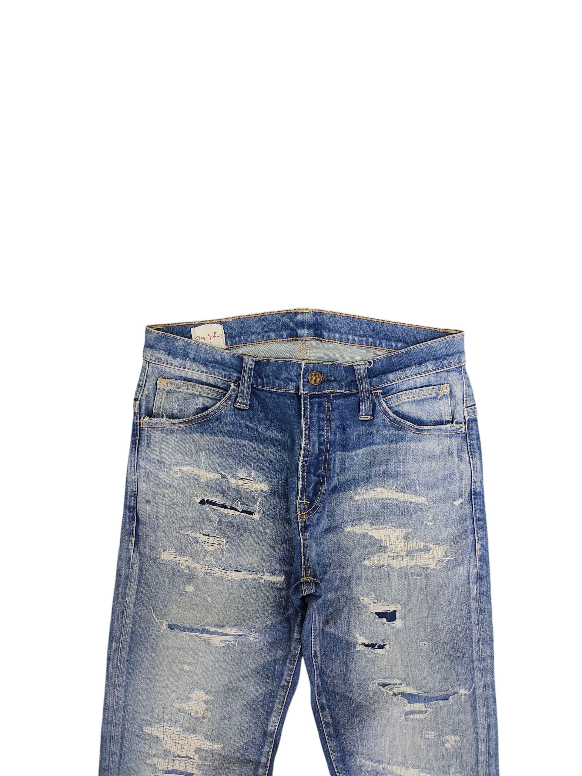 Comme des Garcons × Undercover Vintage Big John Japan Sashiko Distress Denim Jeans Size US 30 / EU 46 - 2 Thumbnail