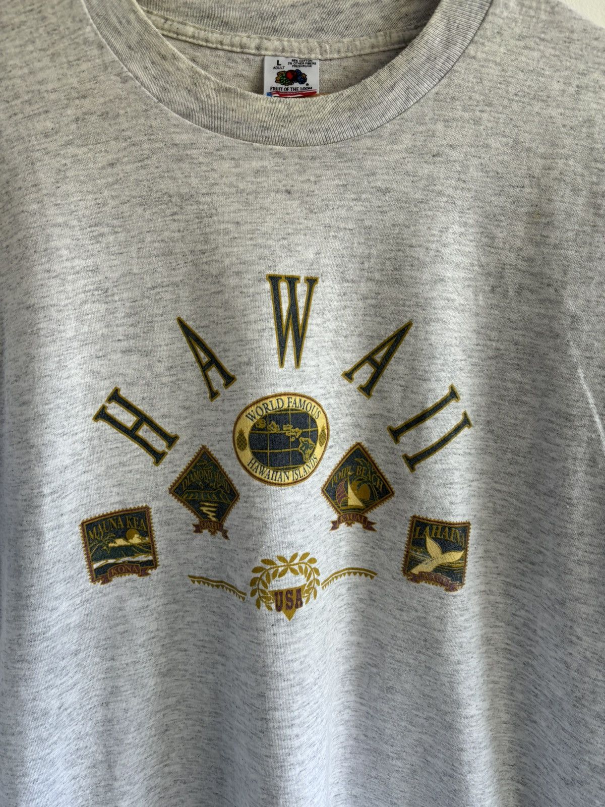 Fruit Of The Loom Vintage Hawaii Singlestitch Tee Size US L / EU 52-54 / 3 - 3 Thumbnail