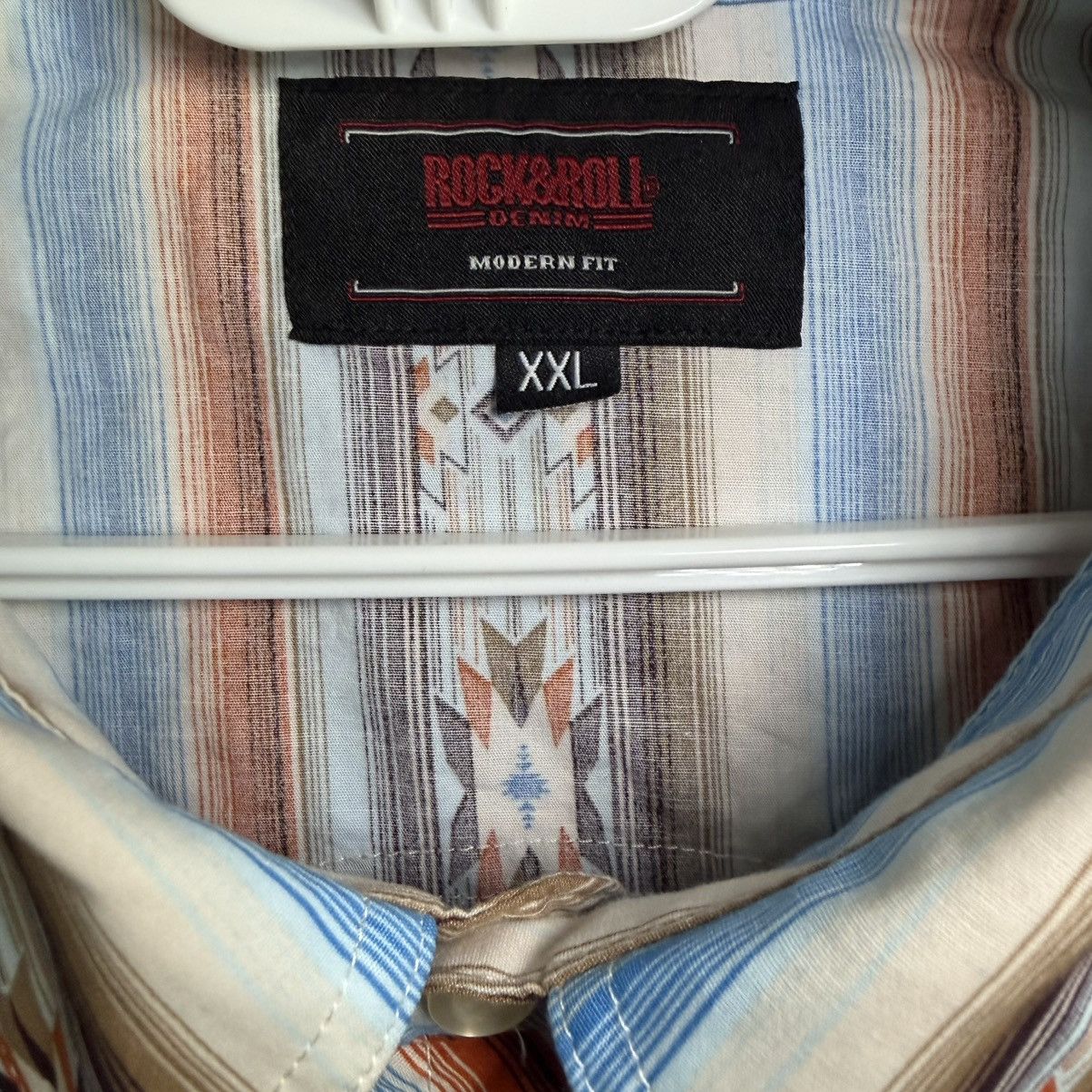 Other Rock & Roll Denim Western Shirt Mens 2XL Aztec Pearl Snap Size US XXL / EU 58 / 5 - 4 Thumbnail