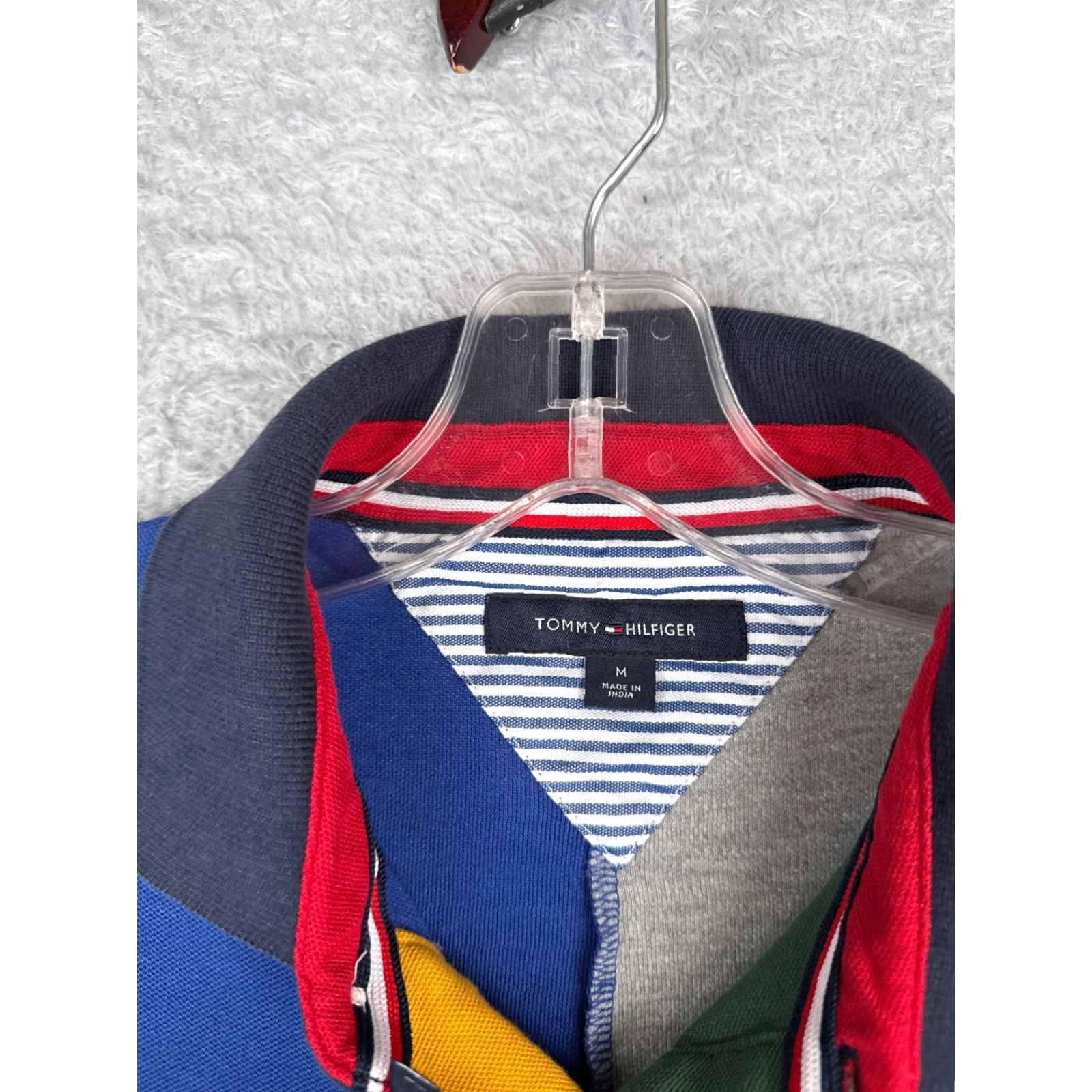Tommy Hilfiger Tommy Hilfiger Polo Shirt Men Medium Multicolor Colorblock Slim Cotton 90s Look Short Sleeve Golf Rugby Size US M / EU 48-50 / 2 - 7 Thumbnail