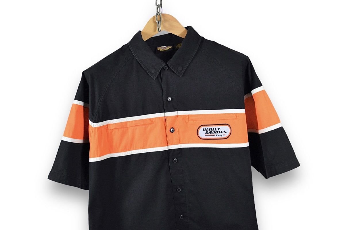Harley Davidson Y2K Vintage Harley Davidson Big Logo Zip Pocket Racing Shirt Size US L / EU 52-54 / 3 - 8 Thumbnail