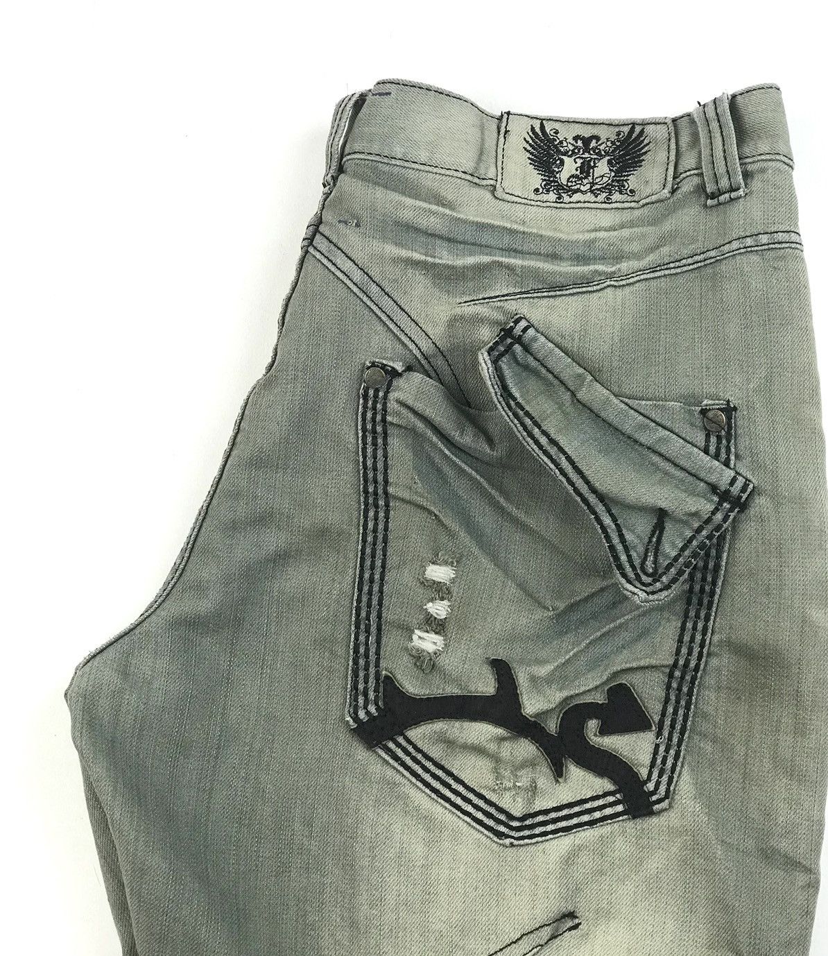 Vintage FUSAI denim embroidered 2000s jeans quality 36 dyed