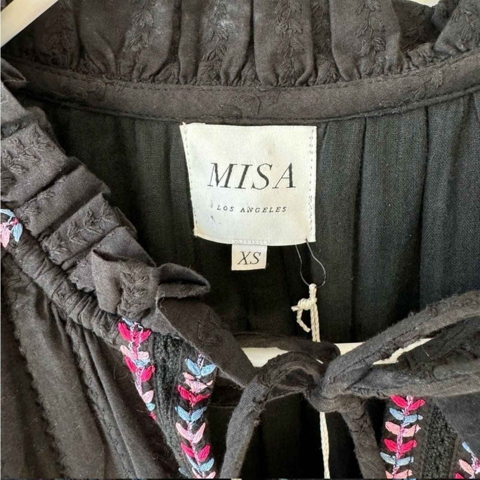 MISA Los Angeles NWT Misa Los Angeles $396 Black Ruffled Mini Dress Size XS Size XS / US 0-2 / IT 36-38 - 5 Thumbnail