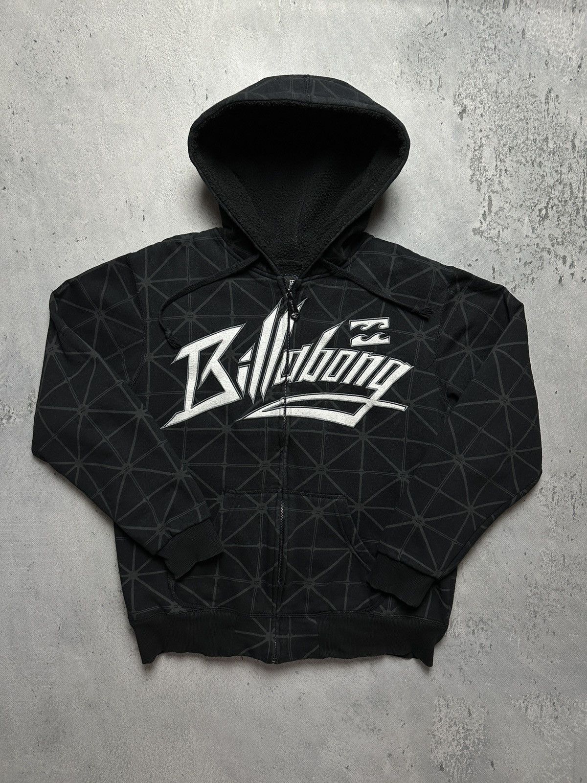 Vintage Billabong Zip Hoodie Embroidery Big Logo y2k SWAG