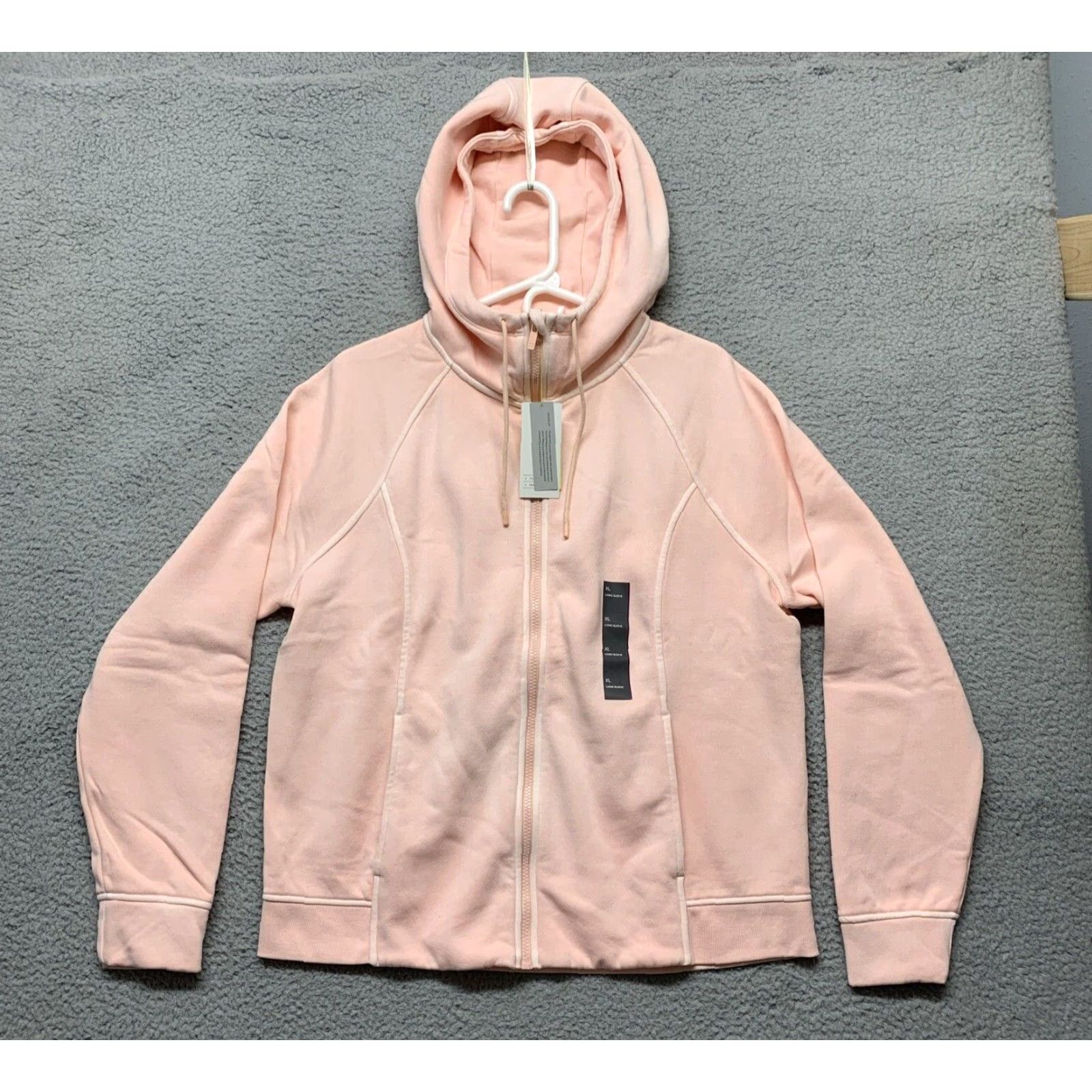 Vintage New All In Motion Women's XL Fleece Jacket Hooded Full Zip 2-Pockets Peachy Pink Size XL / US 12-14 / IT 48-50 - 4 Thumbnail