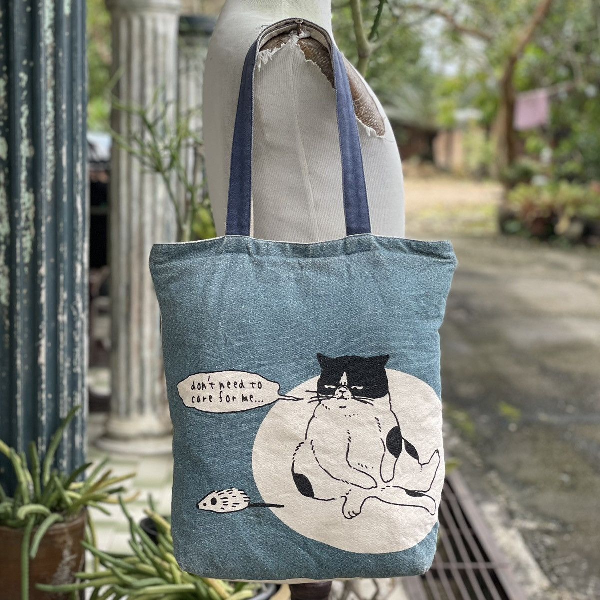 Designer × Japanese Brand Matsuneko Cat Printed Cotton Tote Bag Size ONE SIZE - 2 Thumbnail
