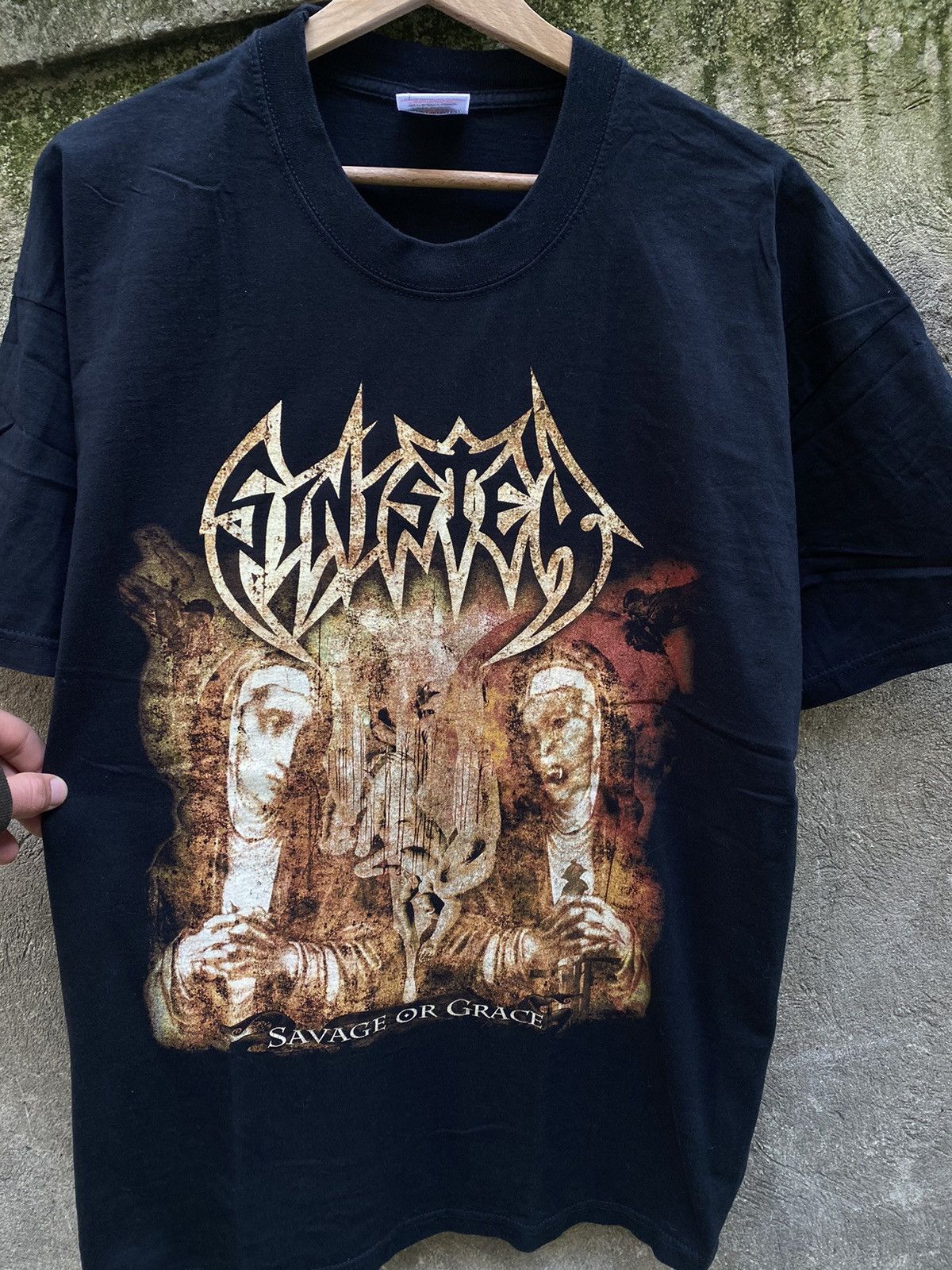 Band Tees × Vintage Vintage Sinister Savage Of Grace Rock T-Shirt Size US XL / EU 56 / 4 - 6 Thumbnail