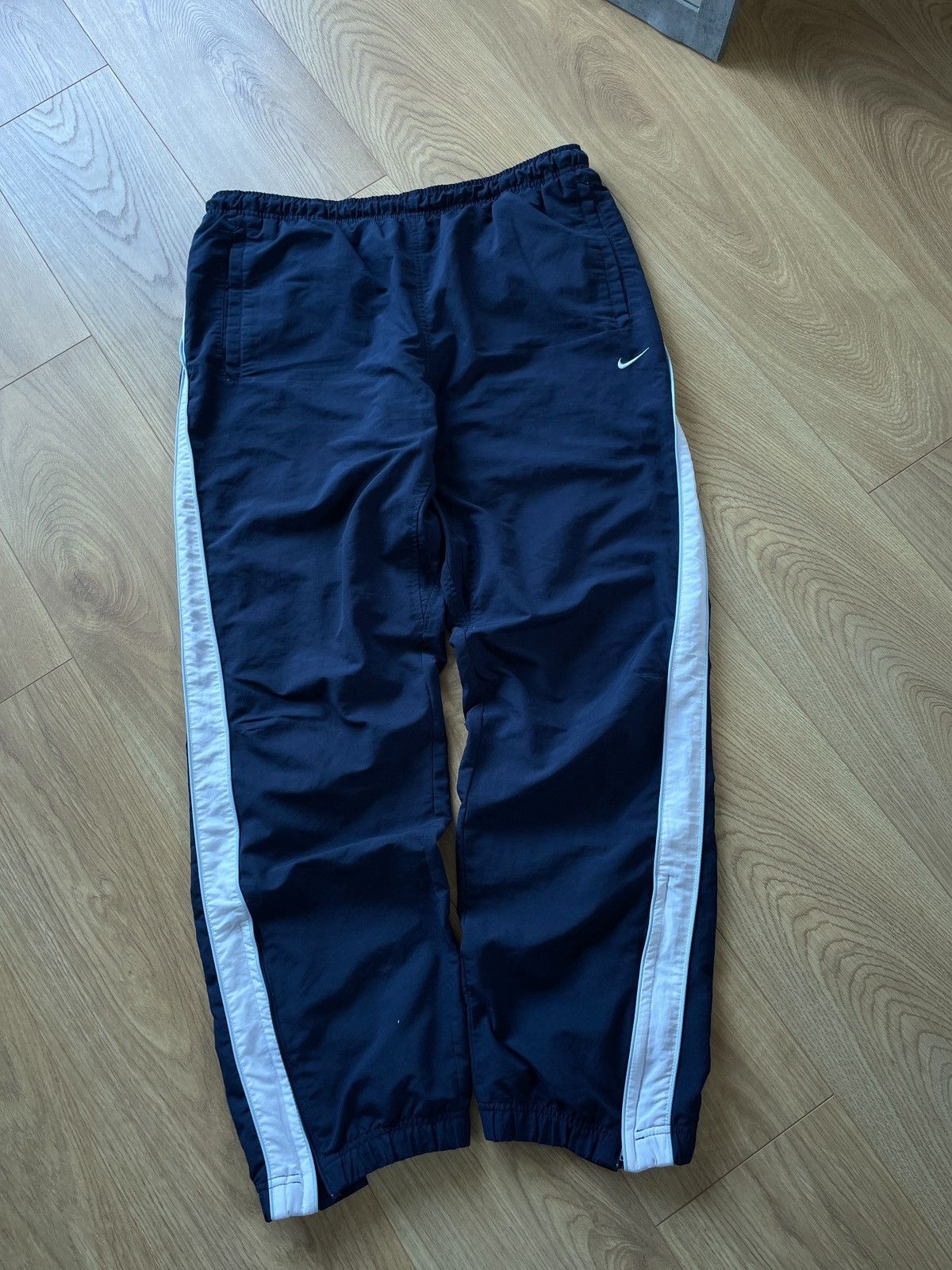 Nike × Vintage Vintage Y2K Nike Navy Blue Trackpants Size US 36 / EU 52 - 1 Thumbnail