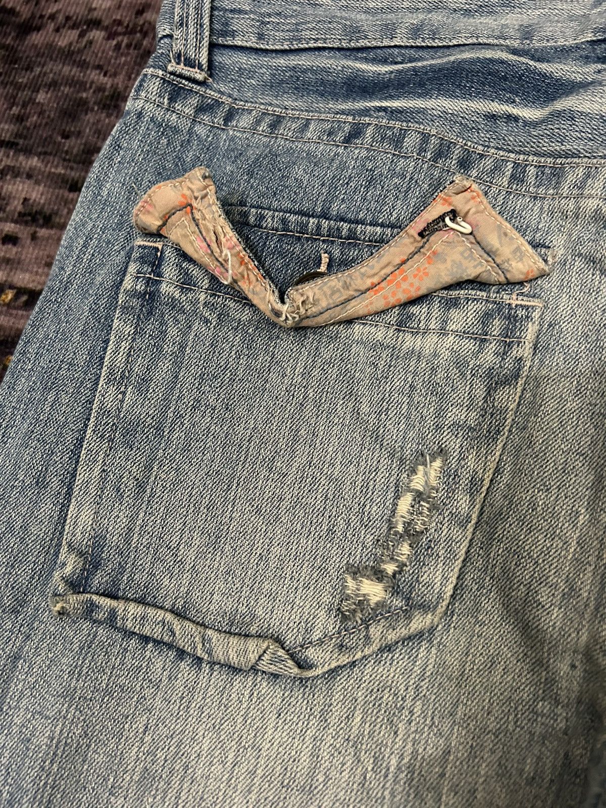 Karakuri Tamashii Vintage Buden Phoenix Sukajan Distressed Jeans Size US 31 - 11 Thumbnail