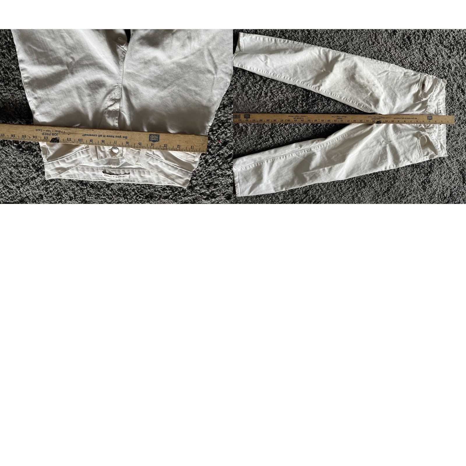 J Brand J Brand for Theory Ace Cropped High Rise Straight Jeans Size 23 White Denim Womens Size 40" / US 18 - 8 Thumbnail