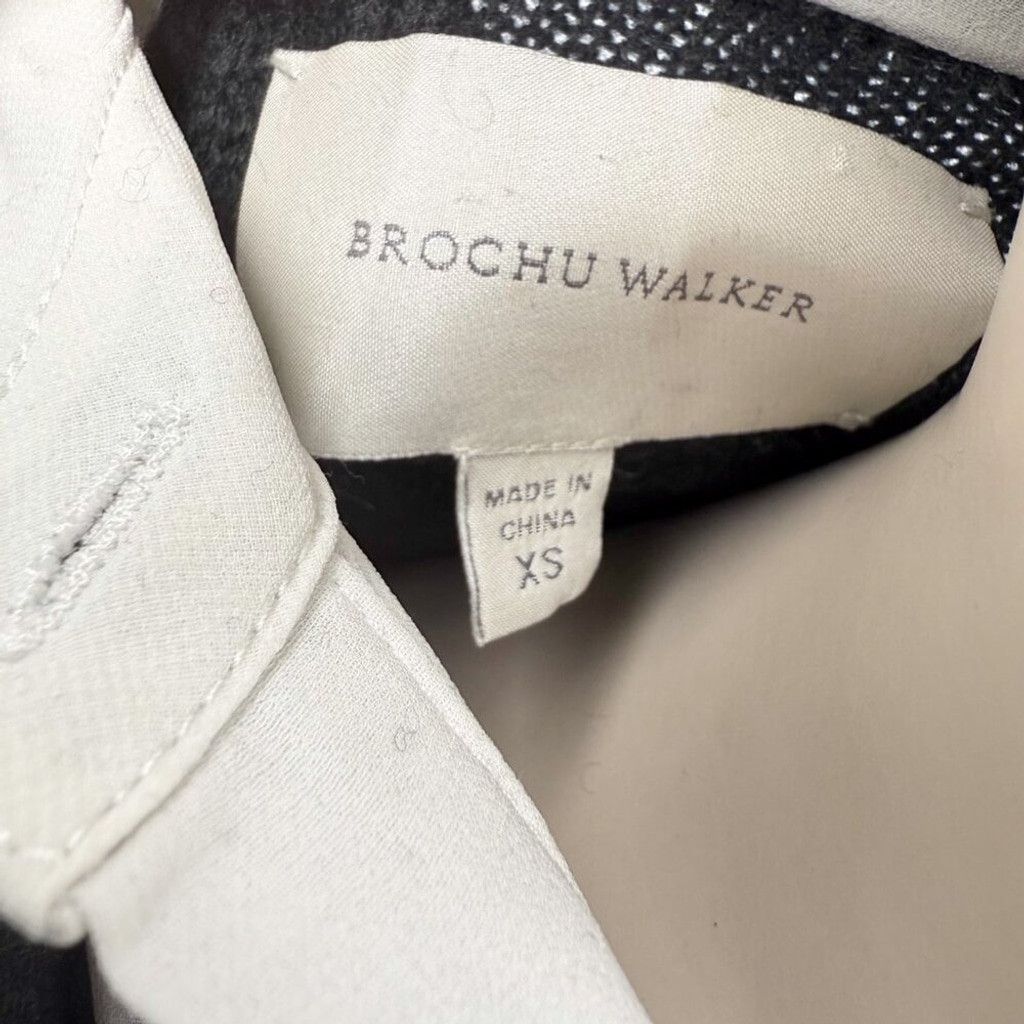 Brochu Walker BROCHU WALKER The Looker V-Neck Grey White Sweater Dress XS Size XS / US 0-2 / IT 36-38 - 8 Thumbnail