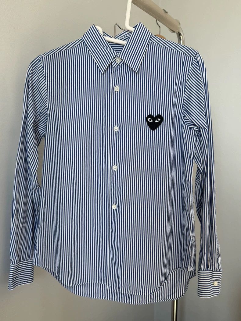 Comme des Garcons Comme Des Garcons Blue and white striped shirt Size S / US 4 / IT 40 - 1 Thumbnail