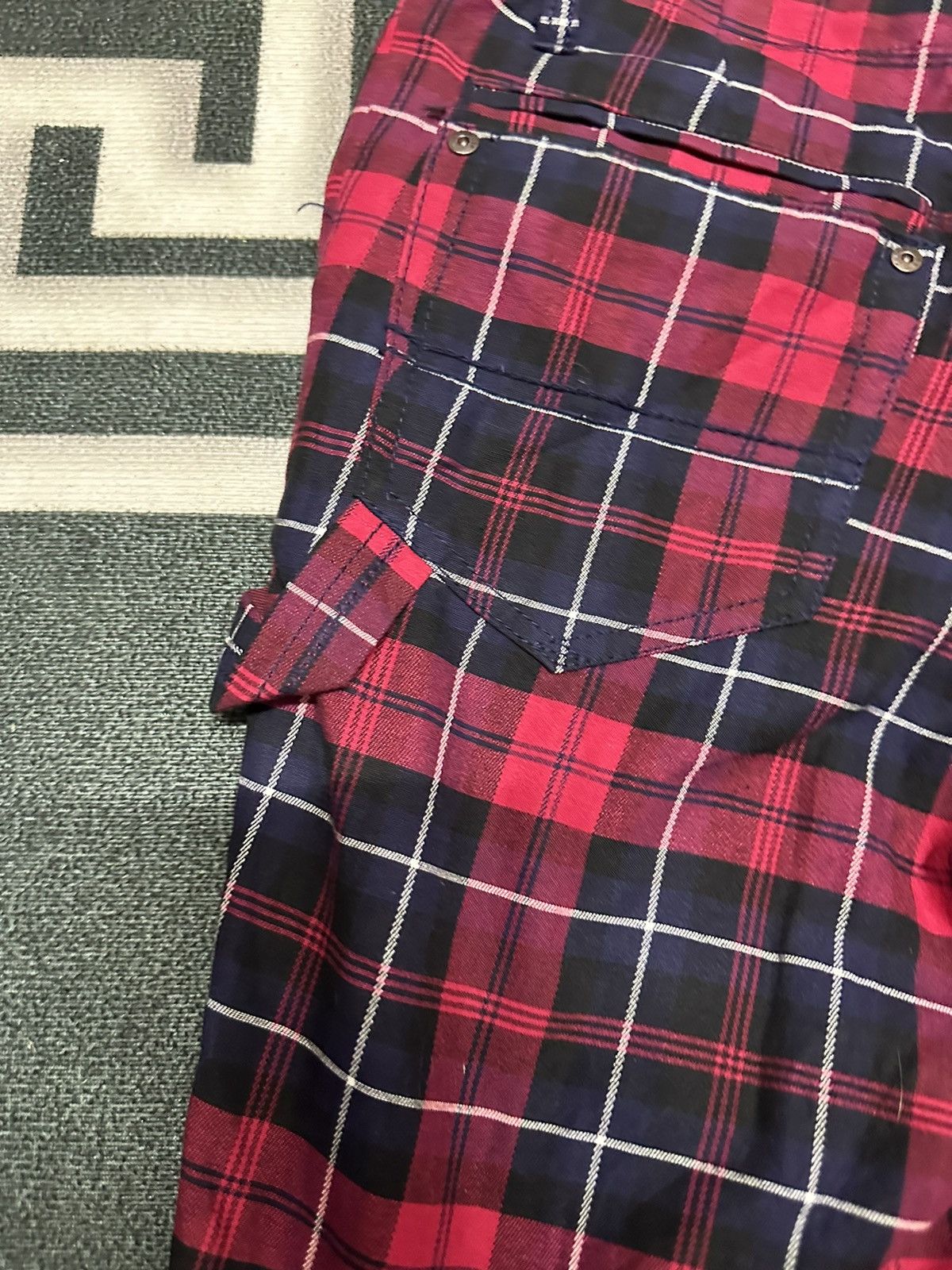 Japanese Brand Re Dark japanesse brand red tartan pants Size US 31 - 5 Thumbnail