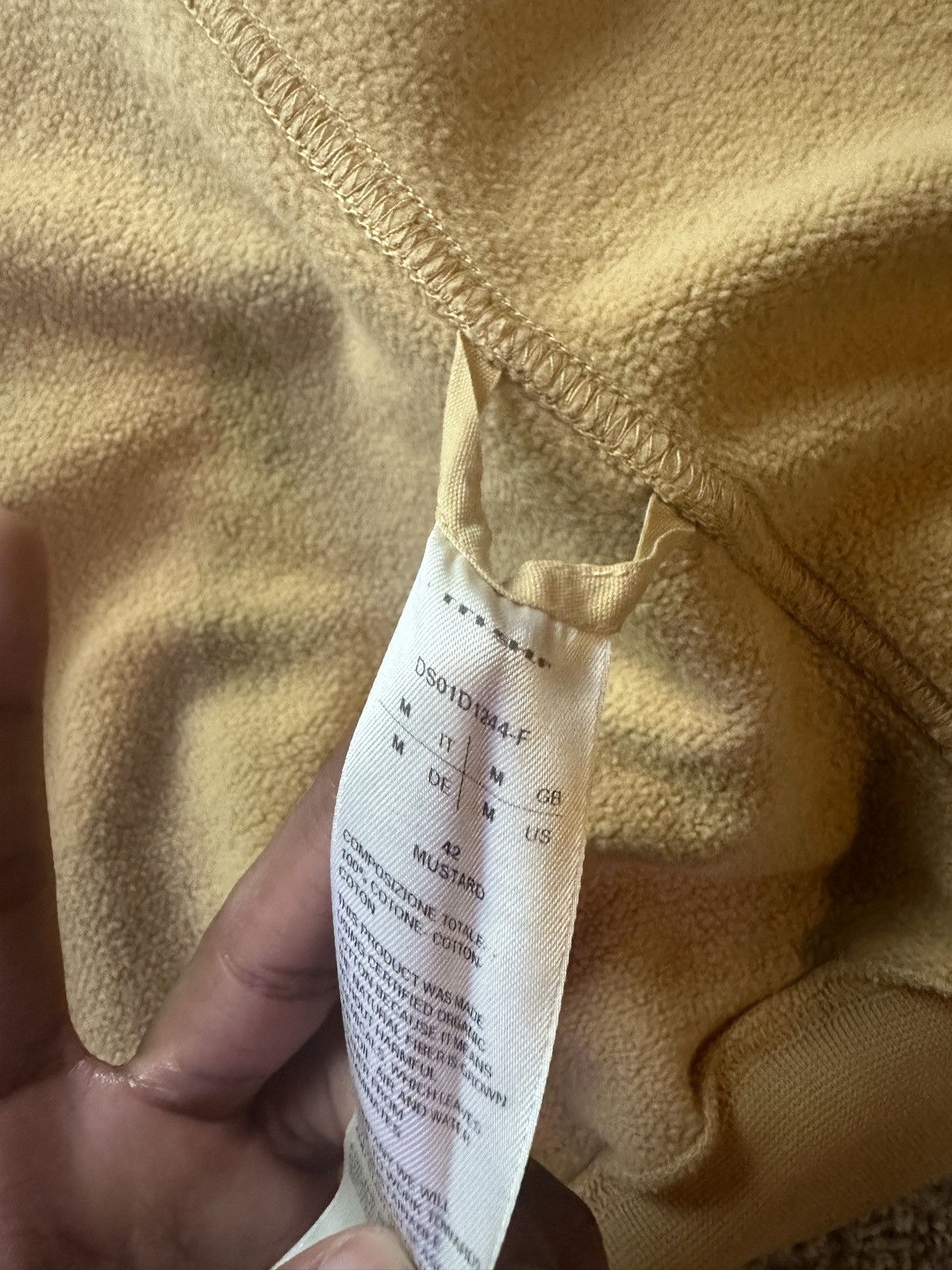 Rick Owens Drkshdw Rick Owens Mustard Felpa Gimp Hoodie Size US M / EU 48-50 / 2 - 5 Thumbnail