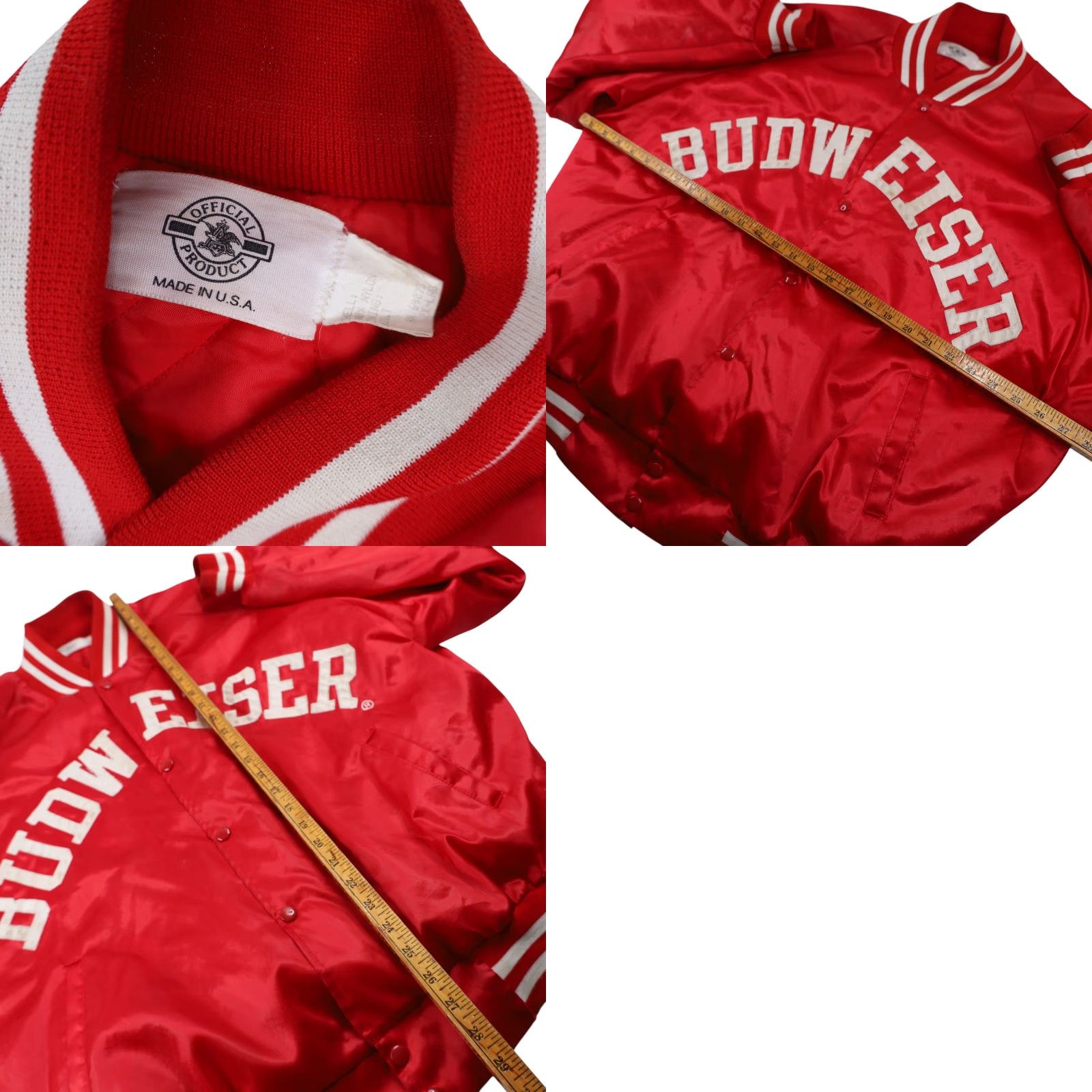 Budweiser VINTAGE Budweiser Beer Spellout Satin Jacket Red 2XL Mens XX L (27"x29") Size US XXL / EU 58 / 5 - 8 Thumbnail
