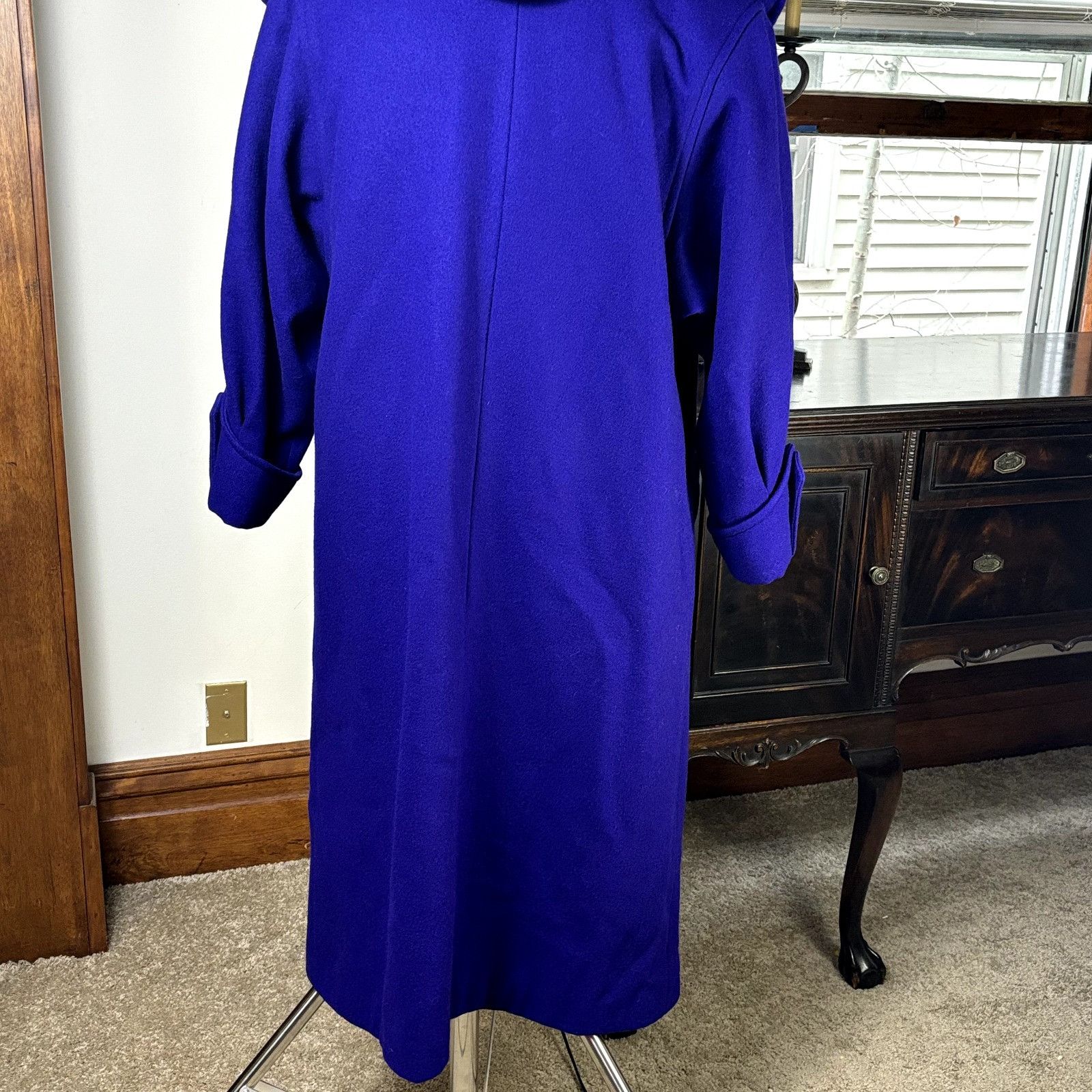 Other International Scene Unisex Pure Wool Purple Overcoat Jacket Size L / US 10 / IT 46 - 12 Thumbnail