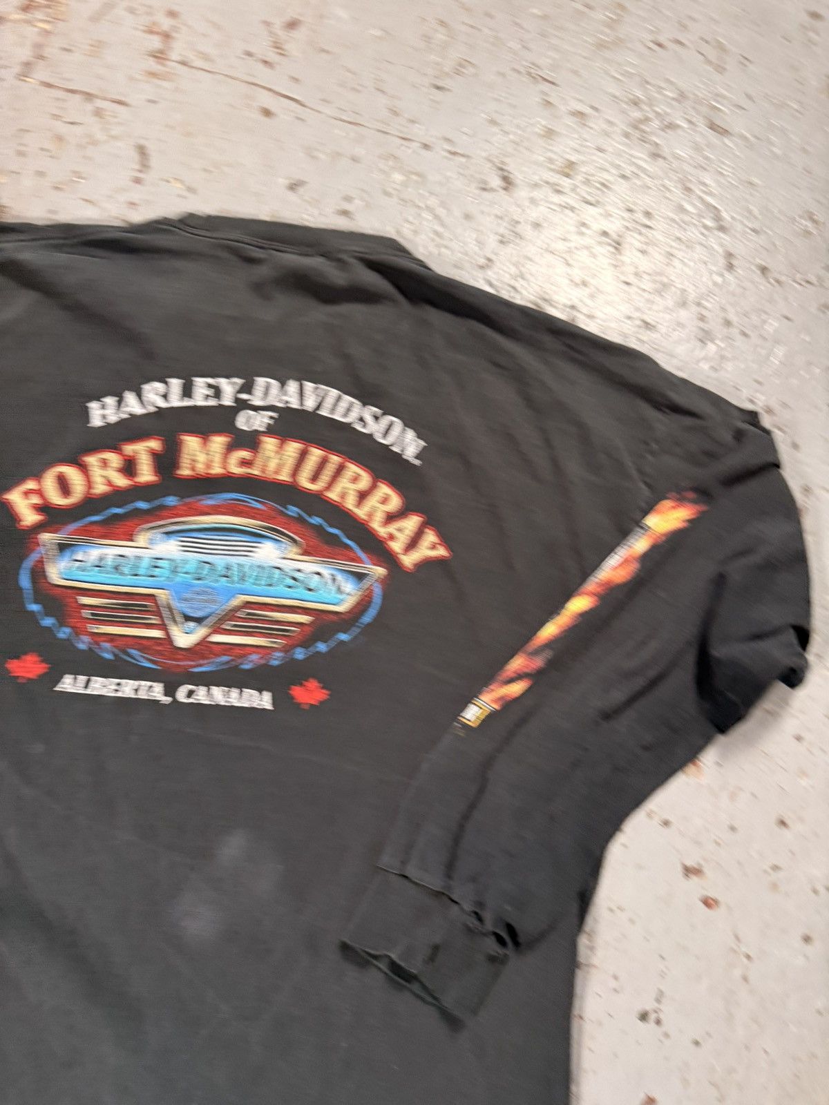 Harley Davidson Vintage Flaming Harley Davidson Longsleeve flames Tee Size US XXL / EU 58 / 5 - 10 Thumbnail