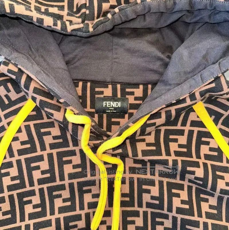 Fendi Fendi Brown Cotton Men's Hoodie . Size US M / EU 48-50 / 2 - 3 Thumbnail