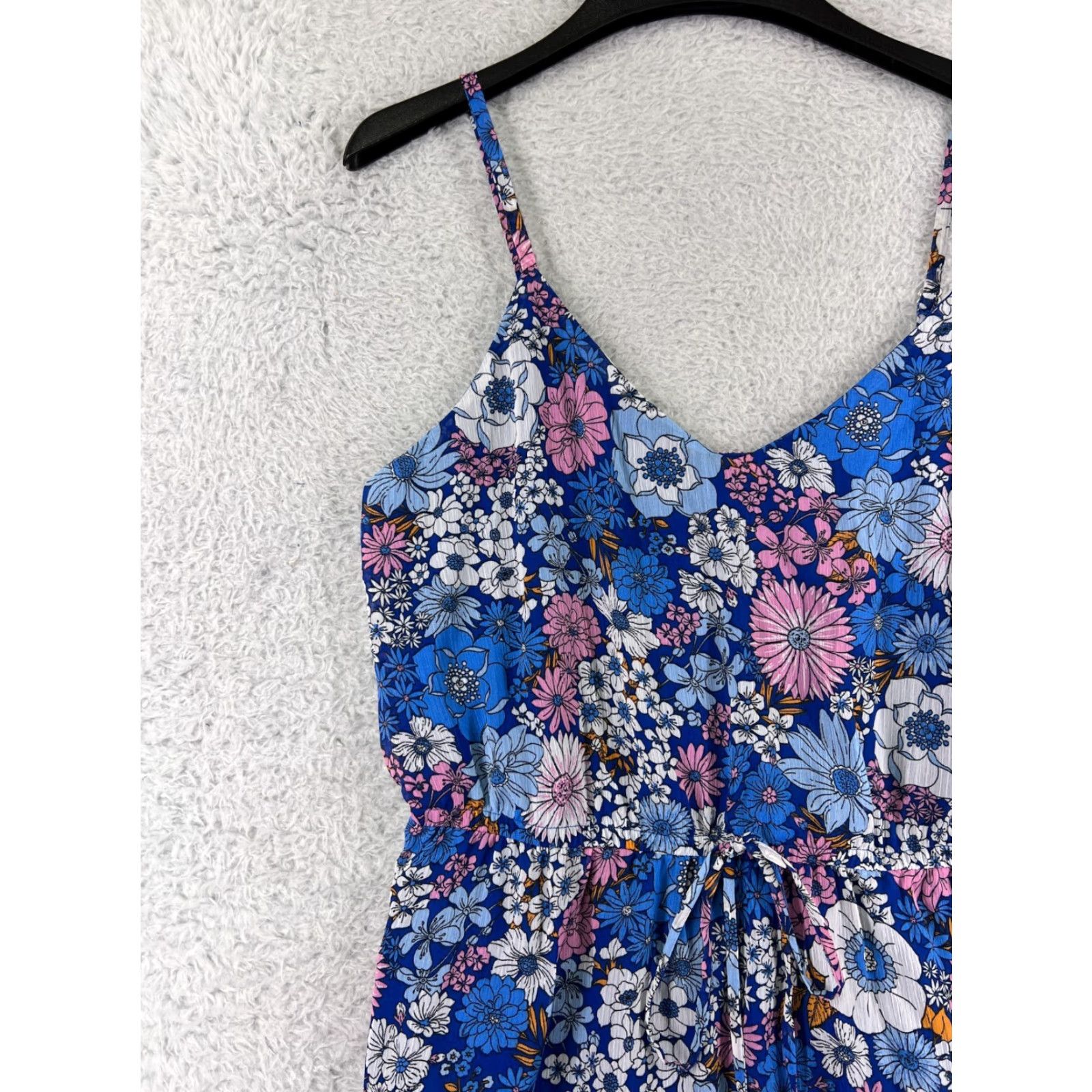 Vintage The General Good Dress Womens Small Blue Floral Spaghetti Strap Halter Top Size S / US 4 / IT 40 - 6 Thumbnail