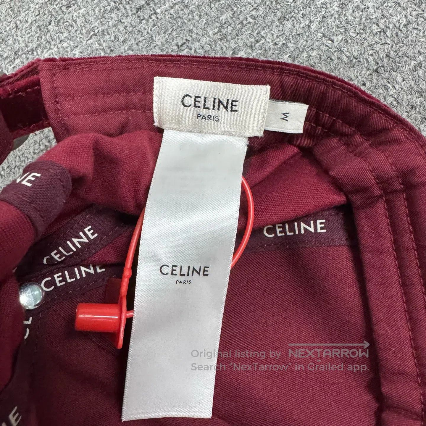 Celine CELINE Velvet letter embroidered baseball cap| Size ONE SIZE - 6 Thumbnail