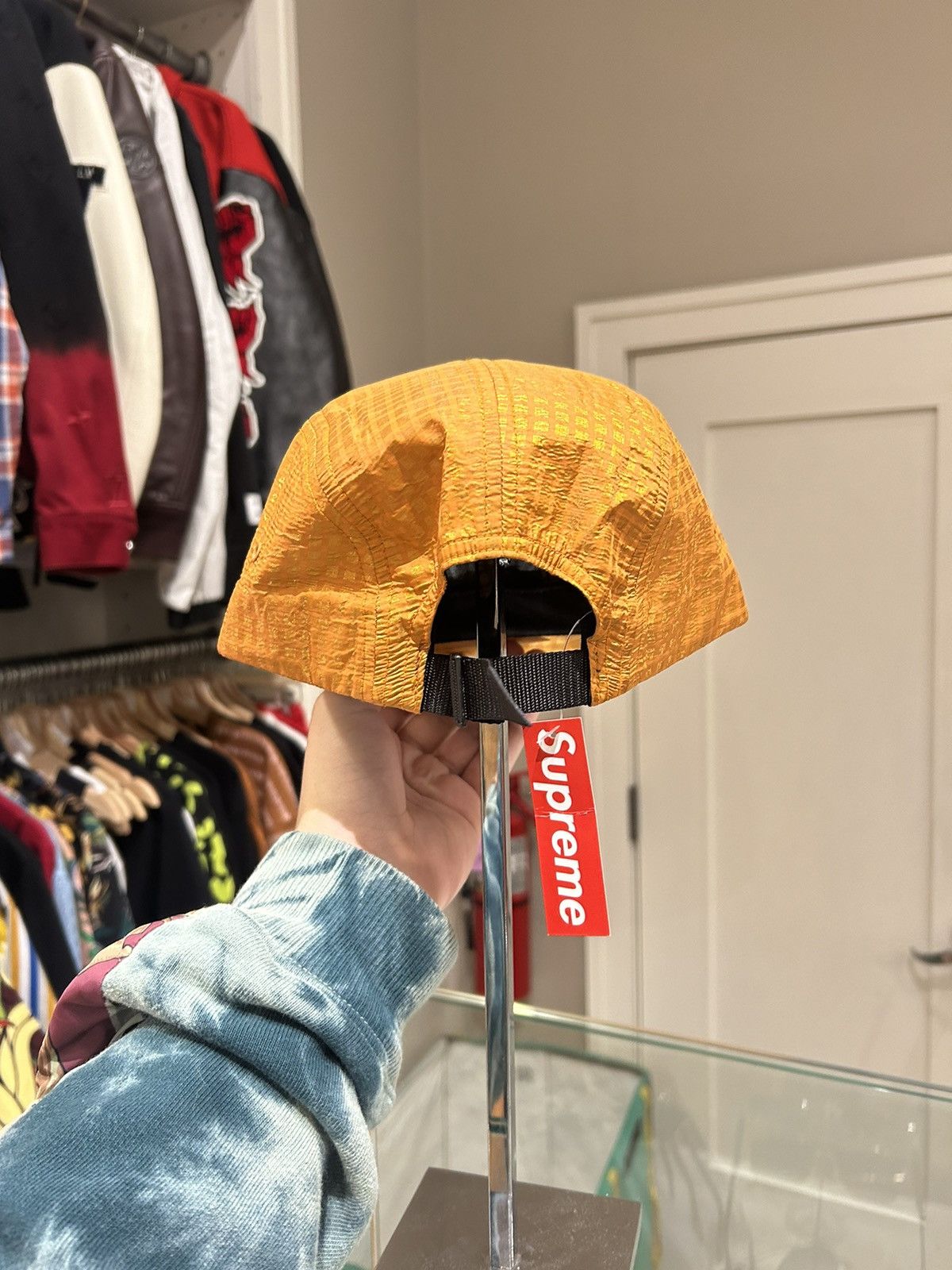 Supreme Supreme Orange Metallic Checkered Camp Cap Size ONE SIZE - 3 Thumbnail