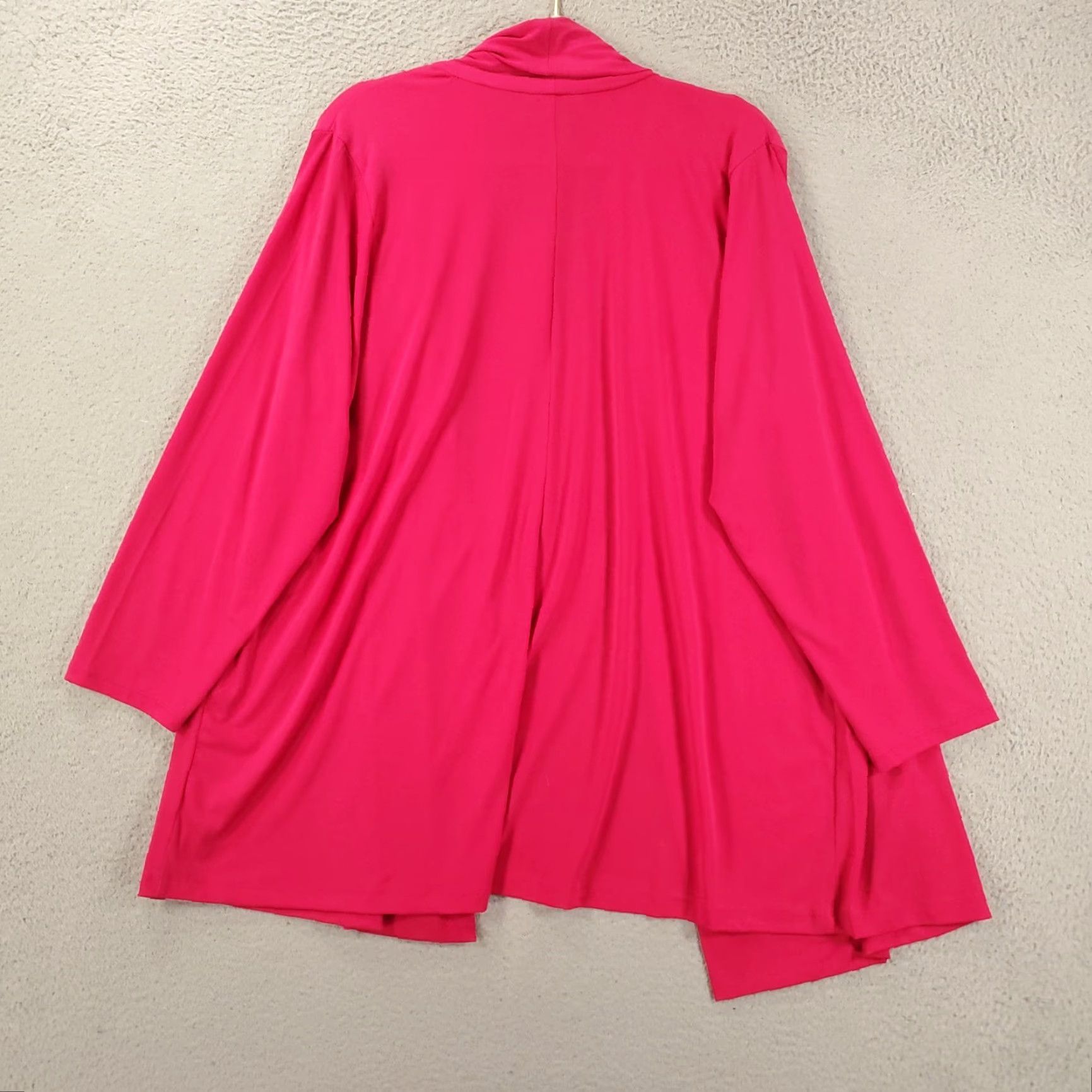 Vintage Catherines Cardigan Womens 1X Pink Stretchy Open Front Flowy 18W 20W Size XL / US 12-14 / IT 48-50 - 7 Thumbnail