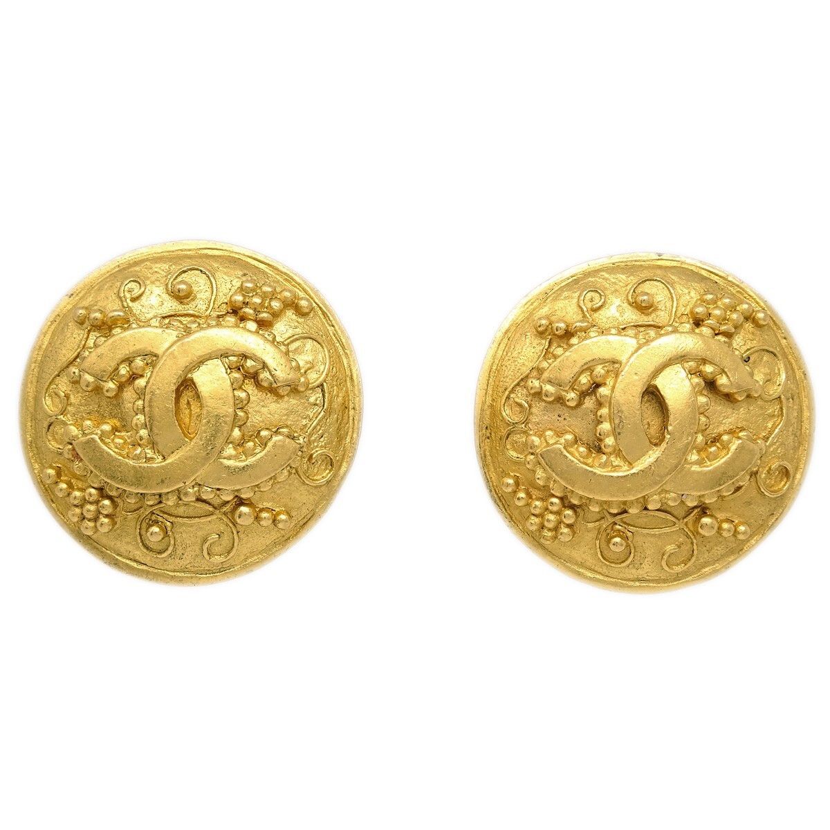 Chanel Chanel Vintage Round CC Clip-On Earrings Metal Size ONE SIZE - 1 Thumbnail