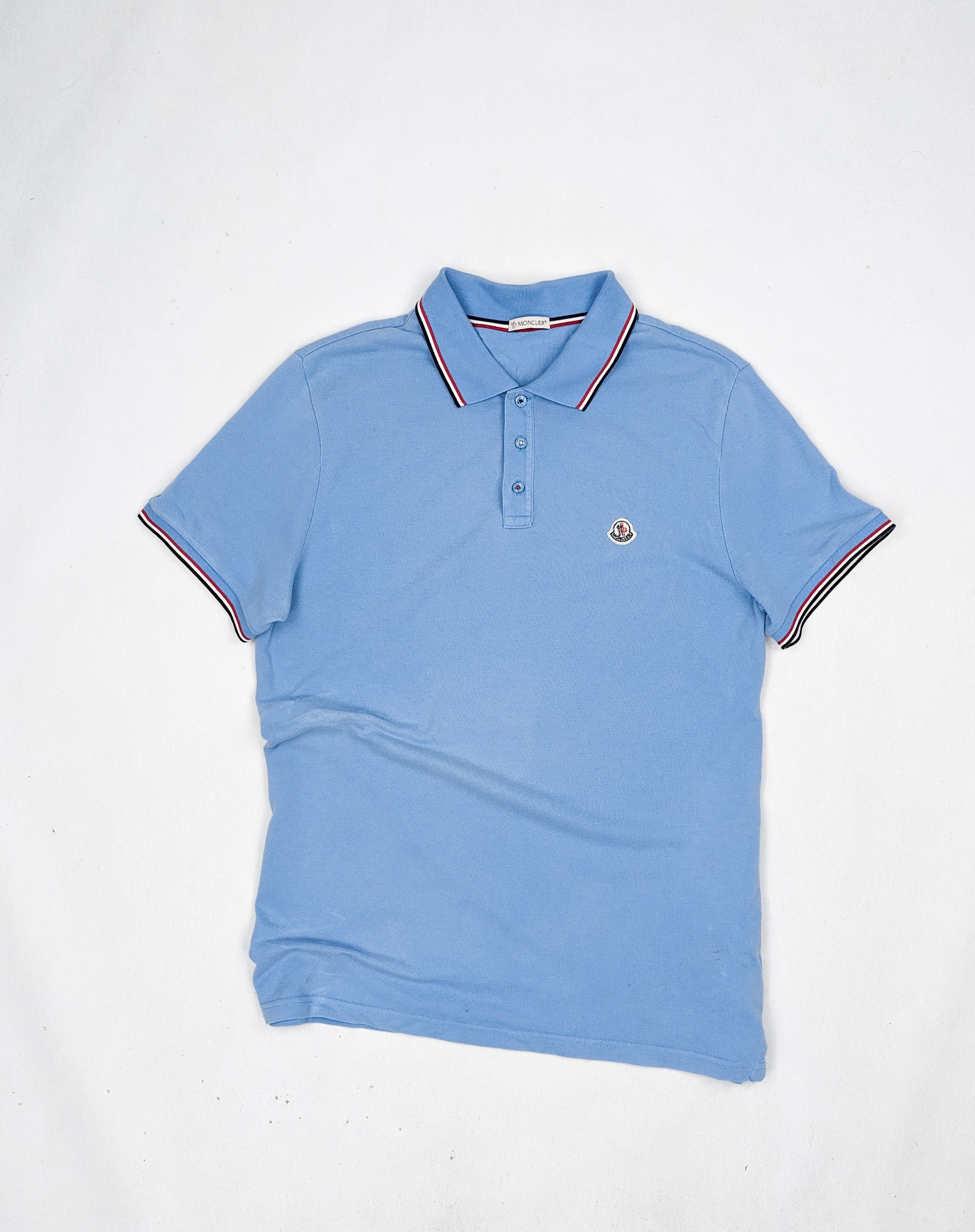 image of Moncler Maglia Polo Manica Corta Baby Blue Xl, Men's