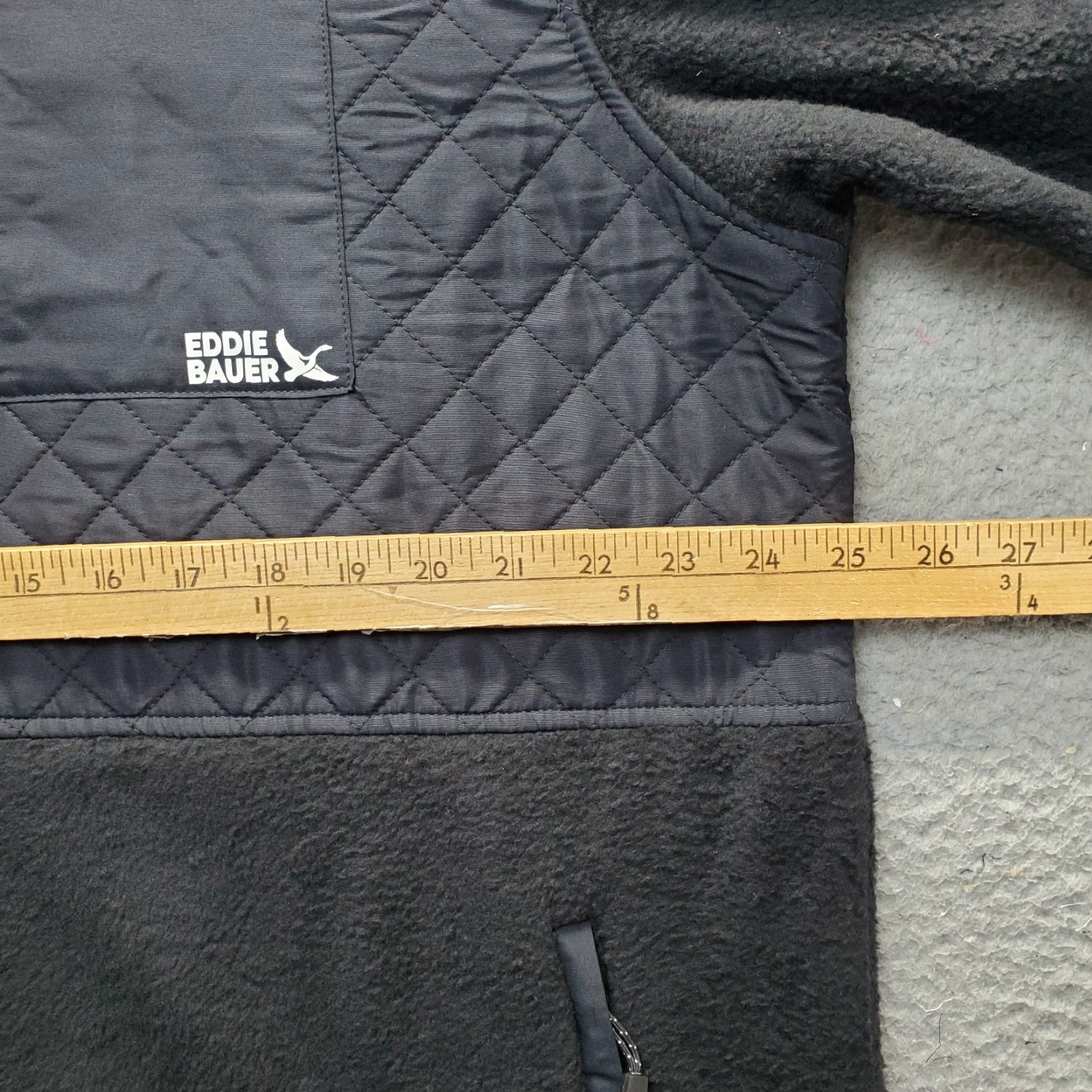 Eddie Bauer Eddie Bauer Mens XL Black Quilted Mixed Media Fleece Jacket Full Zip Size US XL / EU 56 / 4 - 4 Thumbnail