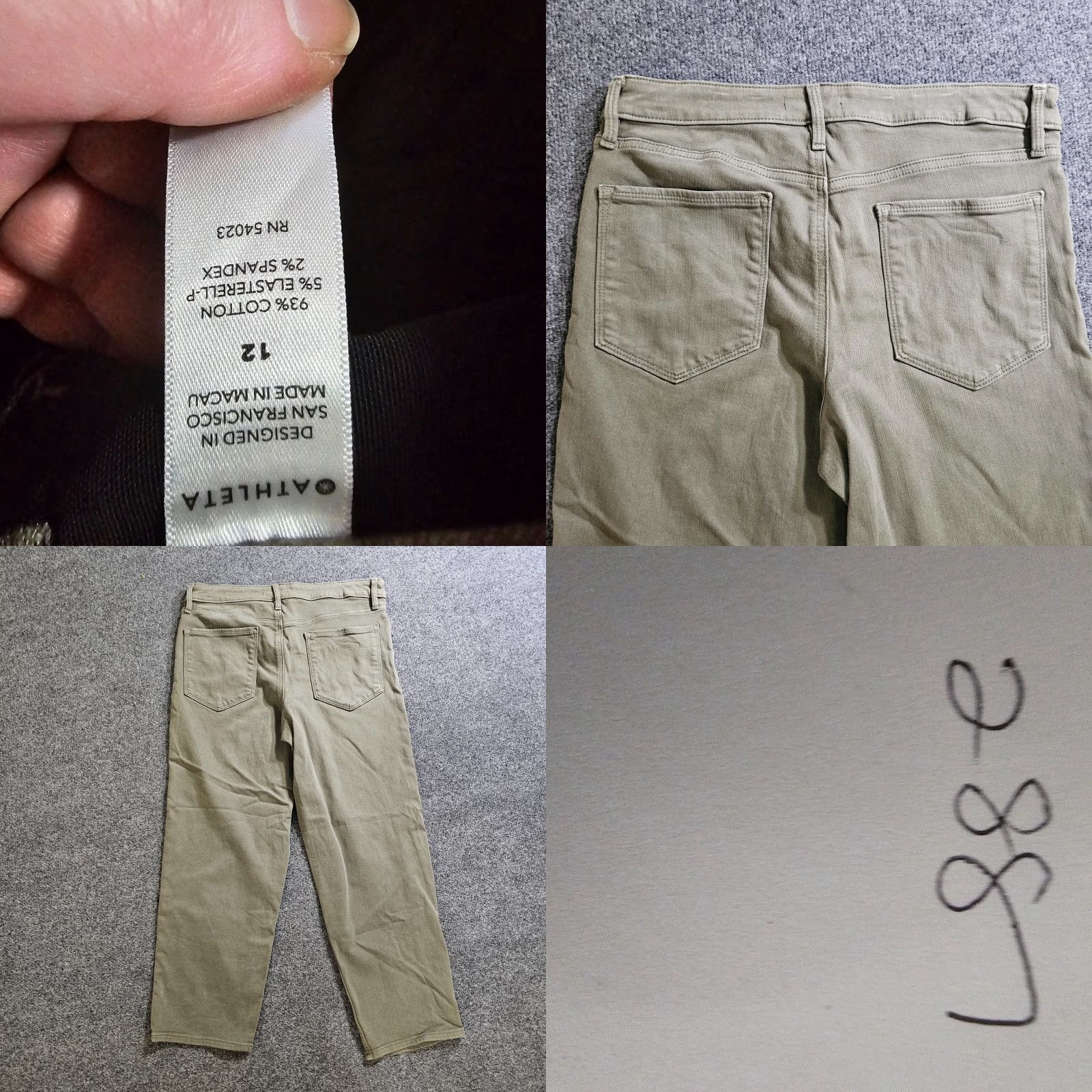 Athleta Athleta Jeans Womens 12 Green Mid Rise Tapered Stretch Denim Casual Size 34" / US 12 / IT 48 - 8 Thumbnail